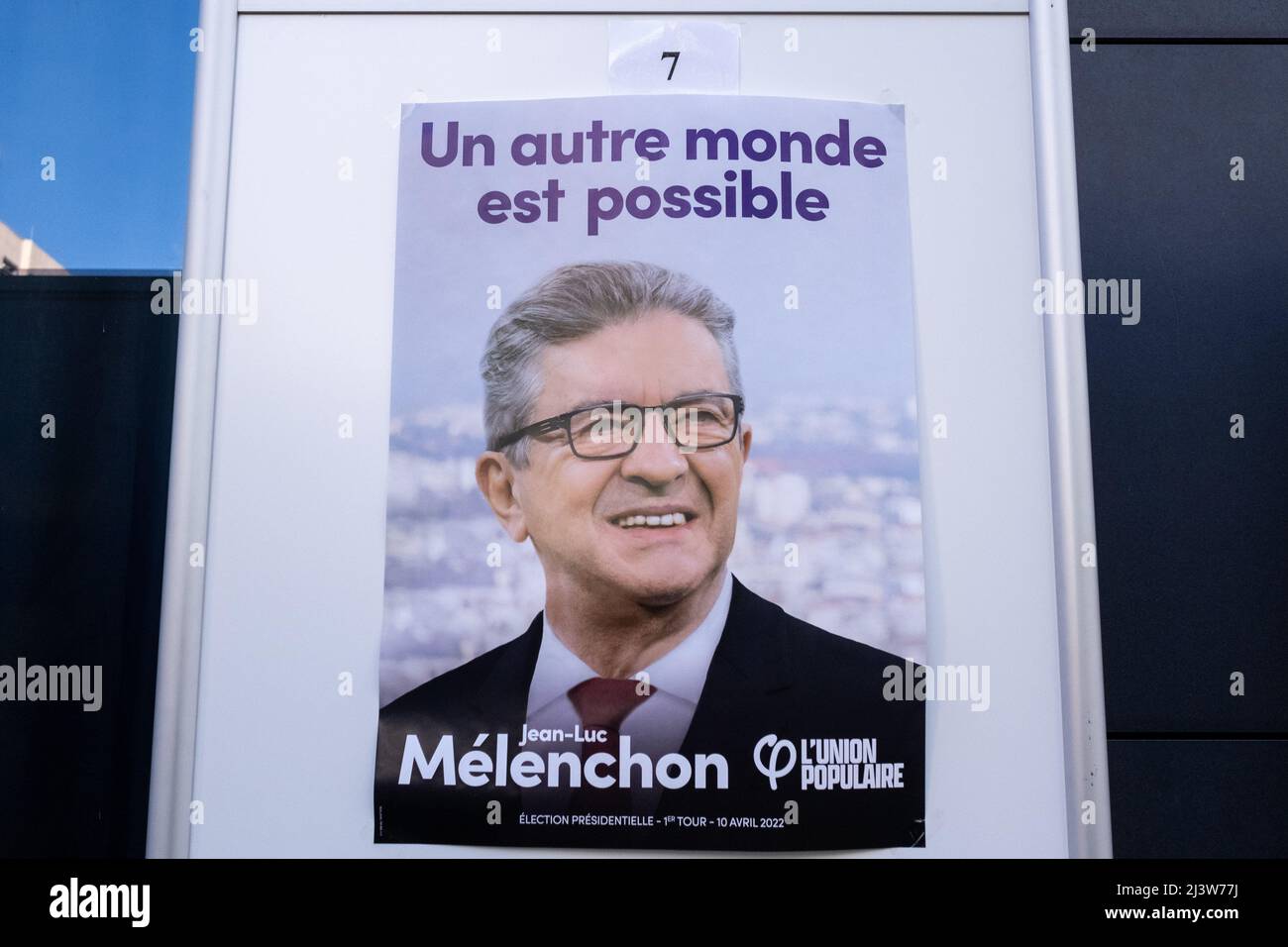 Niederlande, Amsterdam am 10/04/2022. Wahllokal für die Franzosen im Ausland für die französischen Präsidentschaftswahlen. Foto von Martin Bertrand. Zahlt- Stockfoto