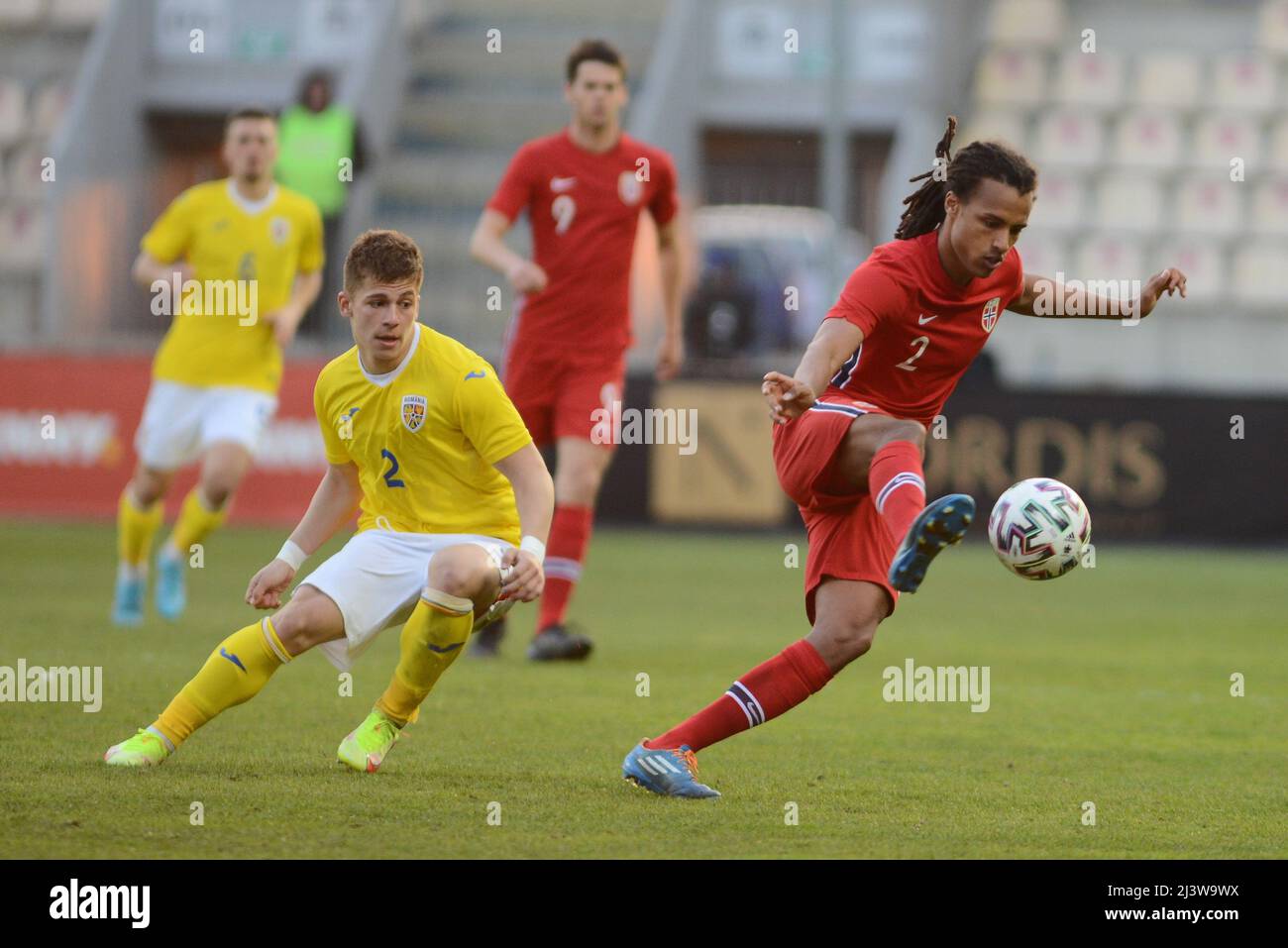 Robin Öström #Red beim Freundschaftsspiel Romania U20 gegen Norwegen U 20 , Ilie Oana Stadium , 24.03.2022,Cristi Stavri Stockfoto