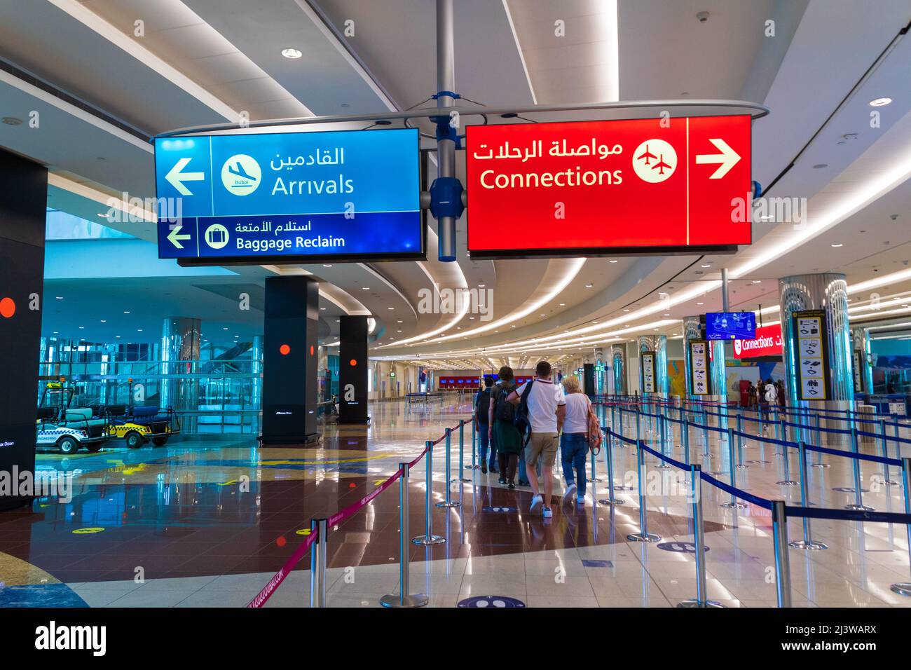 Blick auf den Dubai International Airport Terminal 3. Das Terminal 3 des Dubai Airport ist eines der größten Terminalgebäude der Welt, Stockfoto