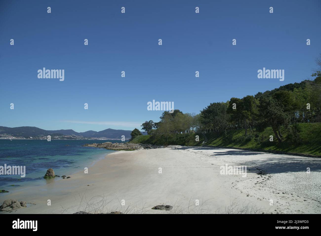 Strand von Tombo do gato Vigo Galicia Rías Baixas Spanien Stockfoto