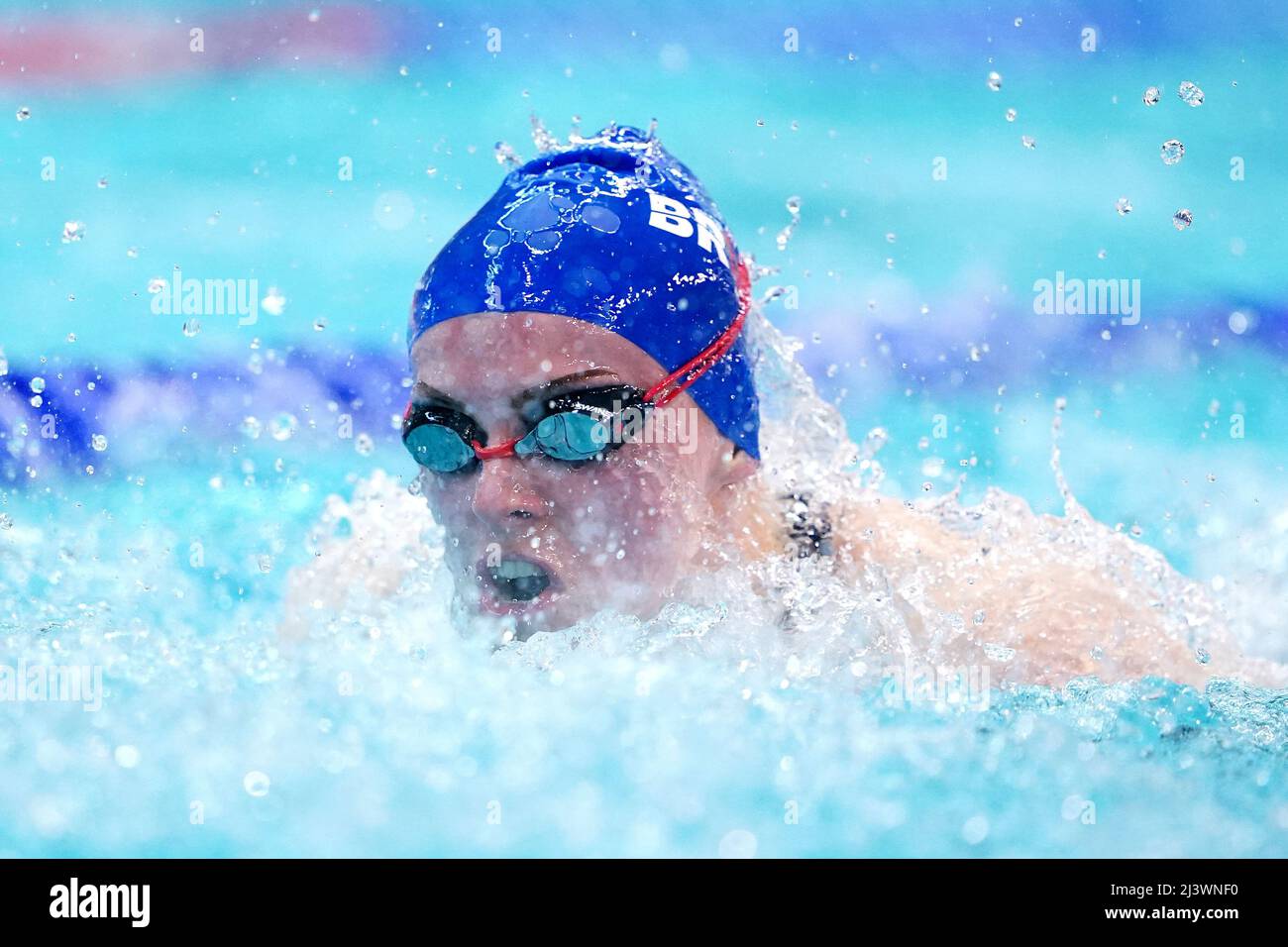 Kiera Noon in der Stadt Bristol während der Women's Open 100m Butterfly-Vorläufe am sechsten Tag der British Swimming Championships 2022 im Ponds Forge International Swimming Center, Sheffield. Bilddatum: Sonntag, 10. April 2022. Stockfoto