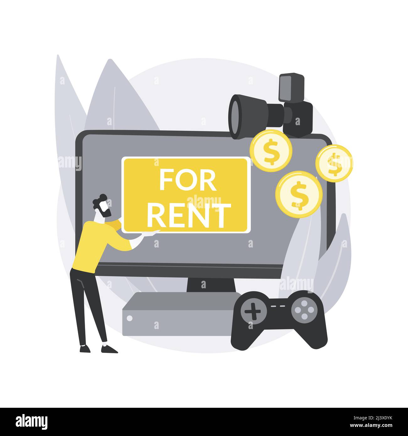 Vermietung elektronische Gerät abstrakt Konzept Vektor Illustration. Vermietung Elektronik-Website, neue Geräte mieten, Nutzungsbedingungen und Bedingungen, Gadget mieten Stock Vektor