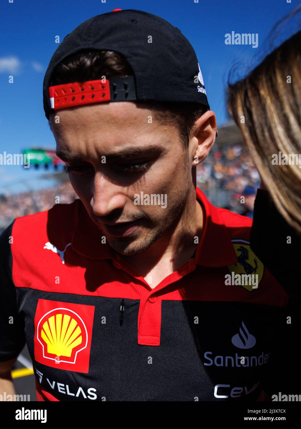 Melbourne, Australien. 10. April 2022. Charles Leclerc (MCO) vom Team Ferrari während des Formel 1 Grand Prix von Australien auf dem Albert Park Grand Prix Kurs am 10. April 2022. Quelle: Corleve/Alamy Live News Stockfoto