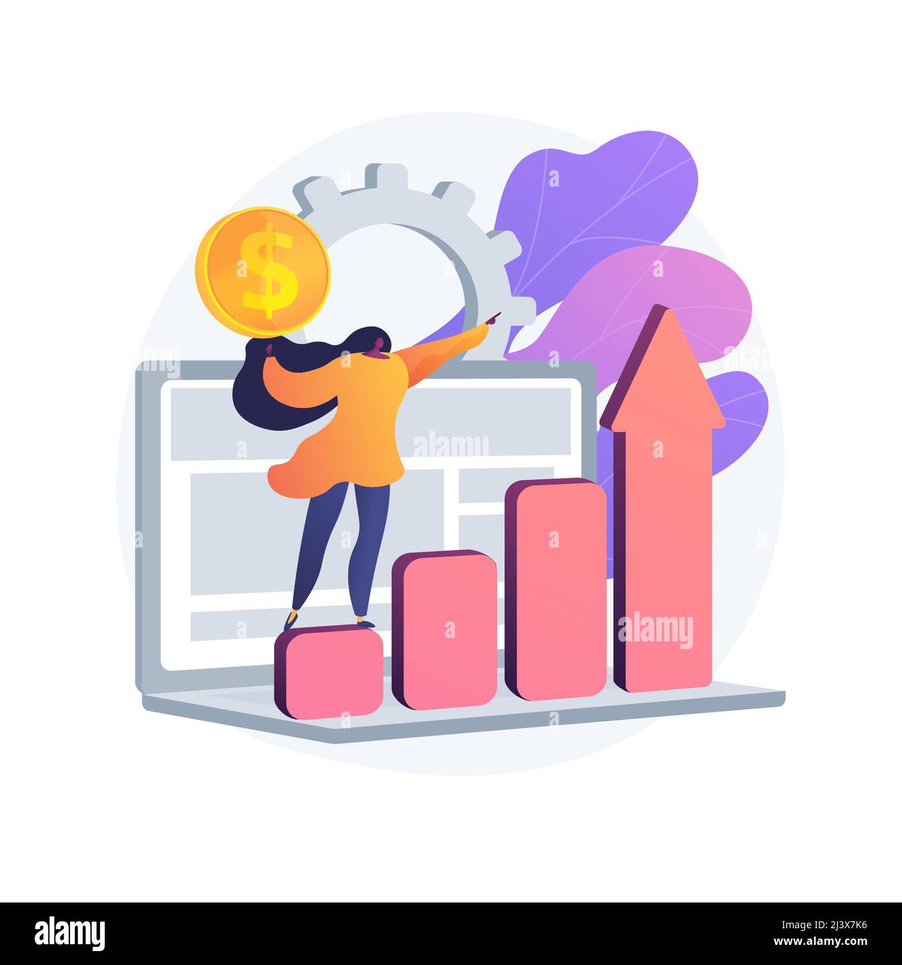 Finanzmanagement System abstrakte Konzept Vektor Illustration. Steuerungssystem, Open Source Software, Business Management Tool, Finanzinformatio Stock Vektor
