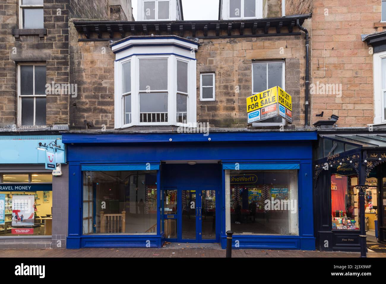 Leerer Laden zu vermieten - Harrogate Stockfoto