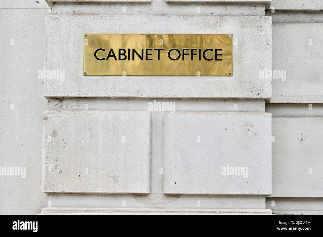 Cabinet Office anmelden, Whitehall, London. Großbritannien Stockfoto