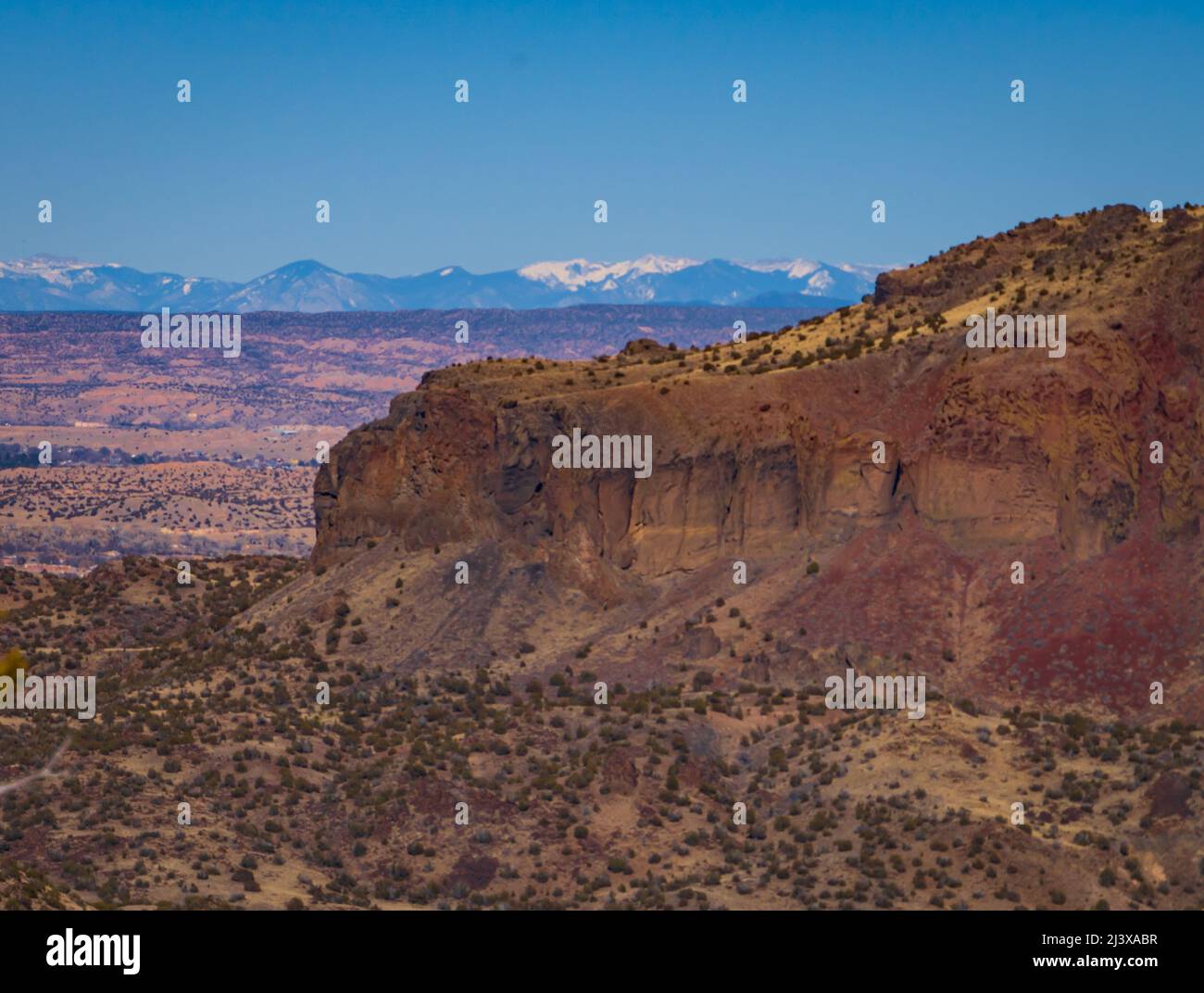 Blick vom White Rock Overlook Park, Los Alamos, New Mexico Stockfoto