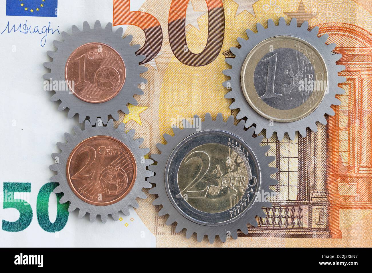 Euro, Euroverbund, Währung Stockfoto