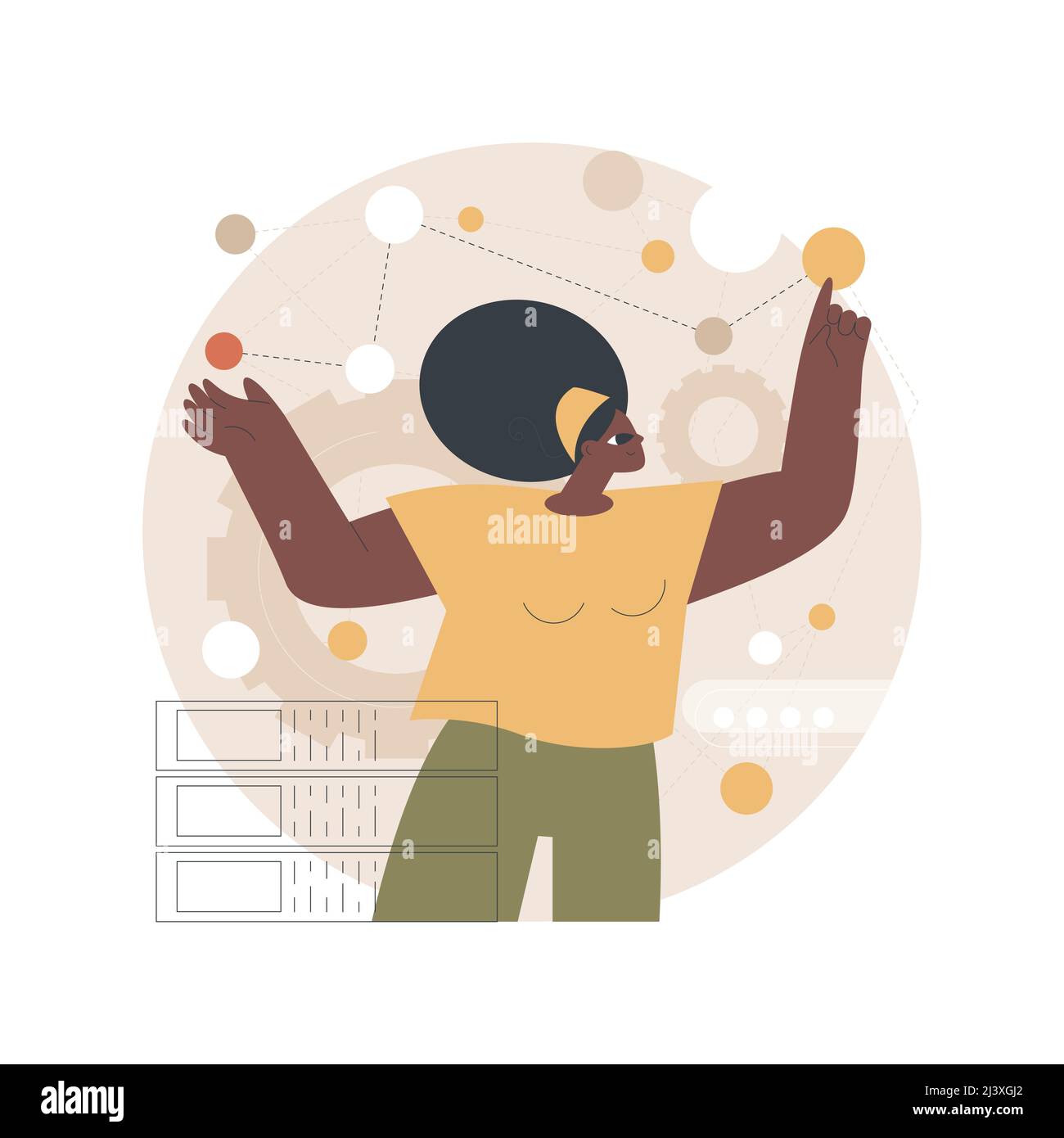 Big Data Visualisierung abstrakte Konzept Vektor Illustration. Big-Data-Analyse-Tool, Analyseservice, Visualisierungssoftware, Business Intelligence, Stock Vektor