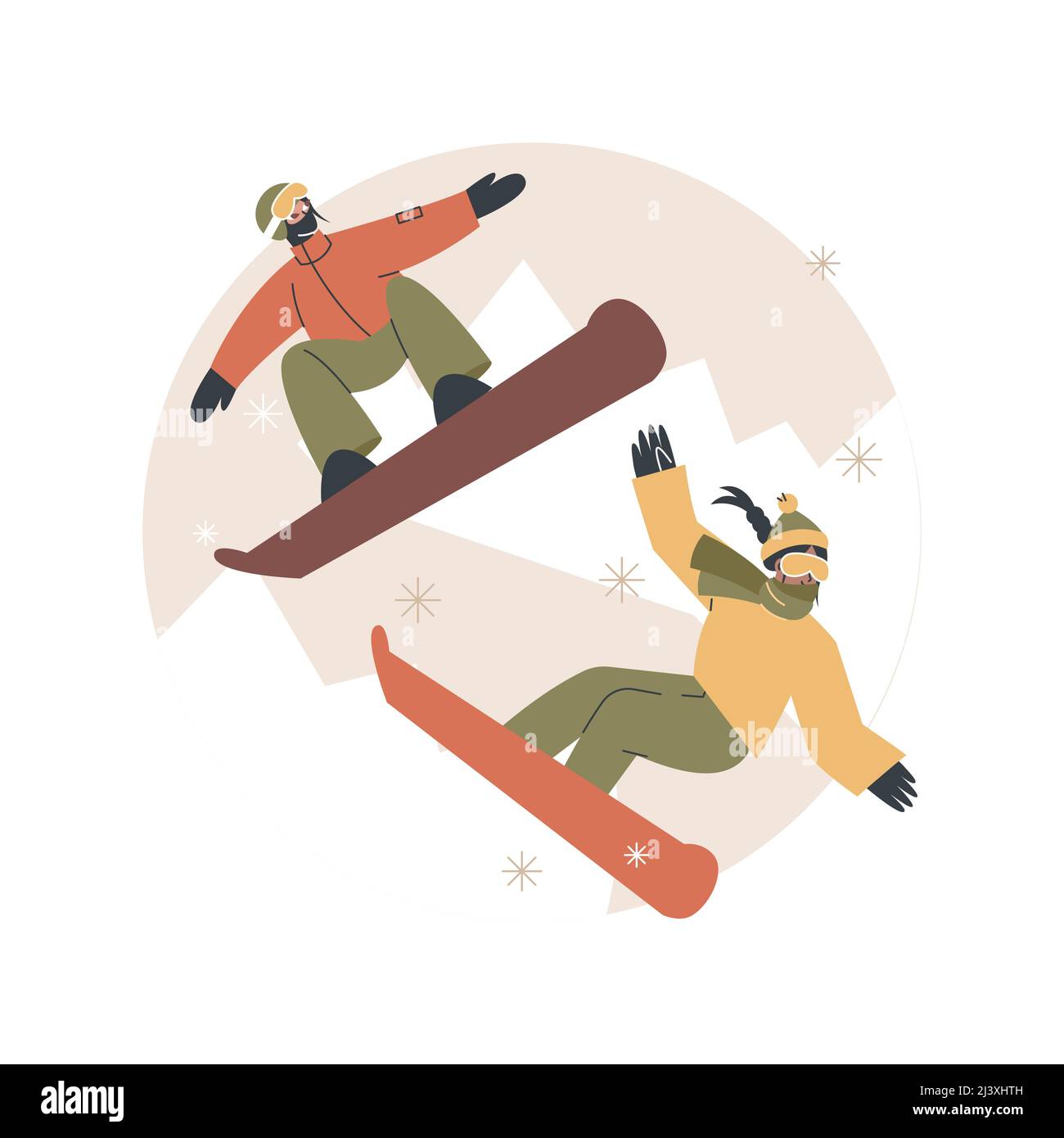 Winter Extremsport abstrakte Konzept Vektor Illustration. Extremer Wintersport, Ski- und Snowboardausrüstungsgeschäft, Bergresort, outd Stock Vektor