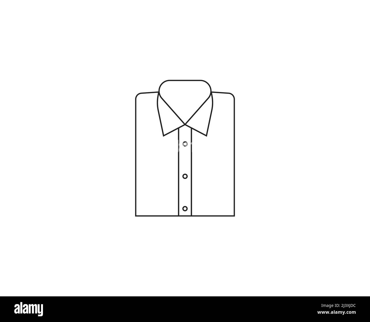 Gefaltetes Hemd. Button-Down-Shirt-Symbol. Vektorgrafik. Flach. Stock Vektor