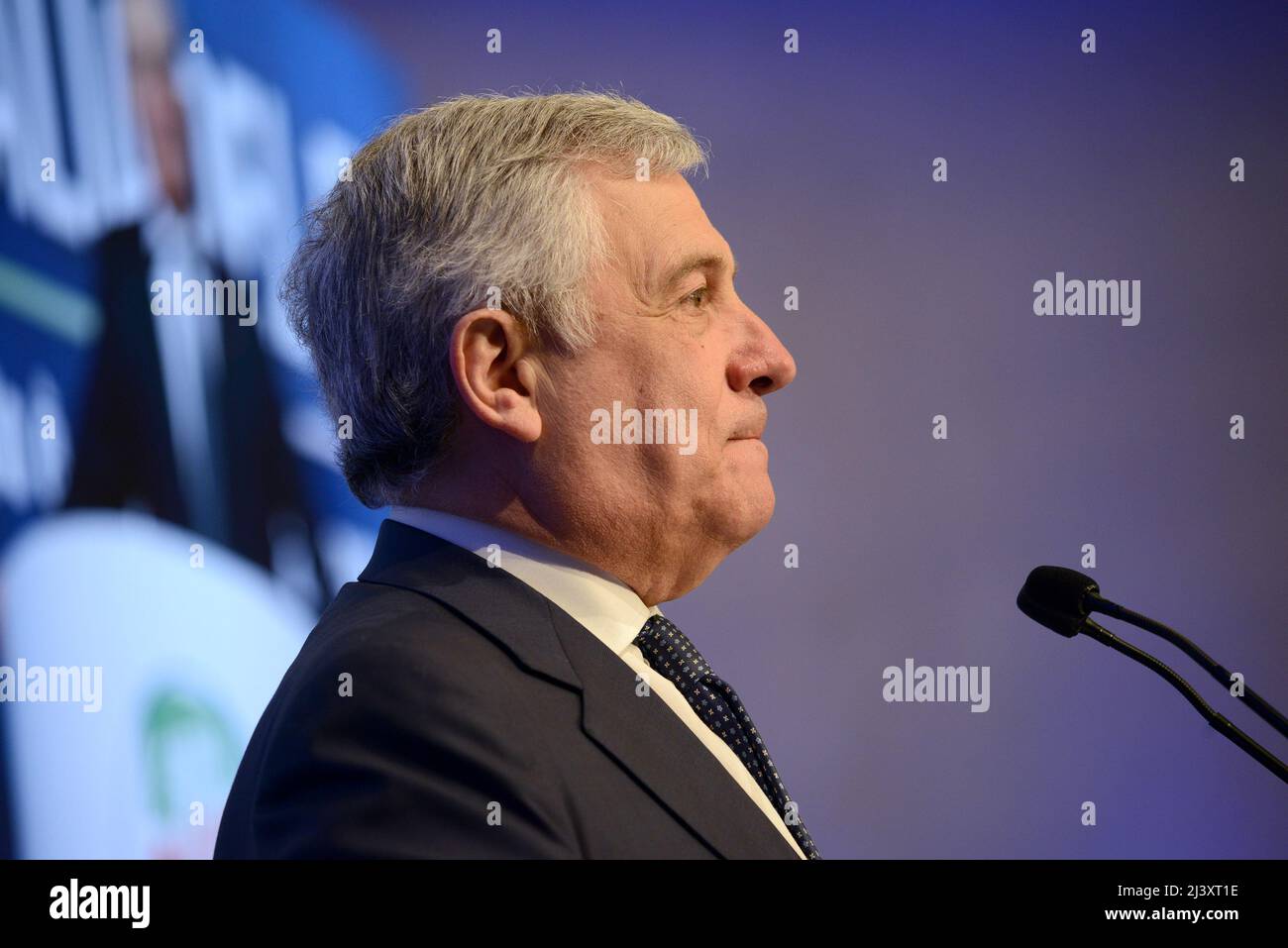 Rom, Italien. 09. April 2022. Antonio Tajani, Forza Italia Kredit: Unabhängige Fotoagentur/Alamy Live News Stockfoto