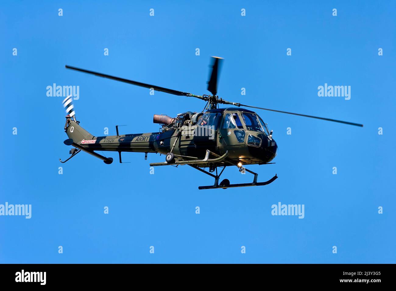 RAF Fairford, Gloucestershire, Großbritannien - Juli 15 2006: Historischer Flug des British Army Air Corps mit dem Hubschrauber Westland Scout AH.1, XT626(Q), beim 2006 RIAT Stockfoto