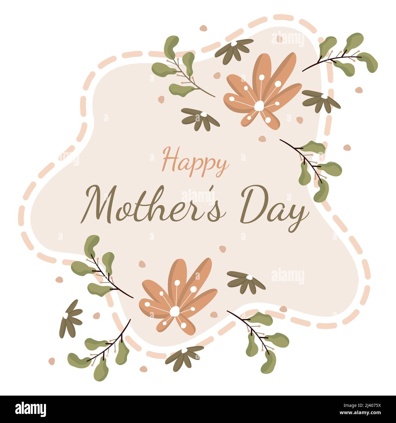 Flache Illustration mit Blumenmuster zum Muttertag Stock Vektor