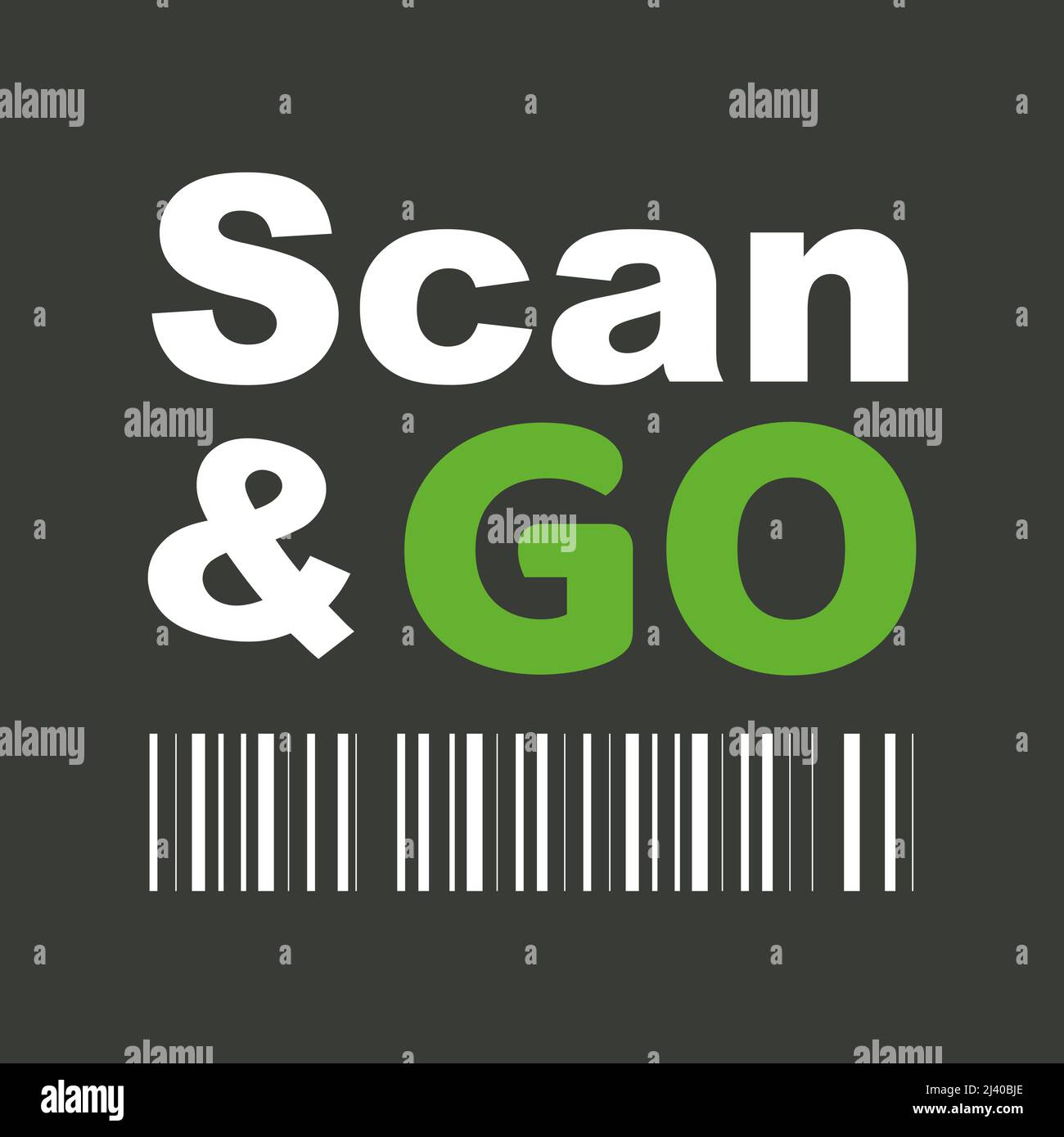 Vektorgrafik „Scan & Go“ mit Barcode Stock Vektor