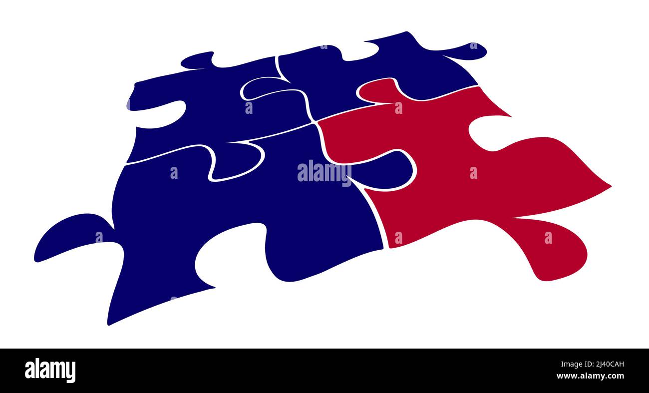 Puzzle pieces concept in white Stock-Vektorgrafiken kaufen - Alamy