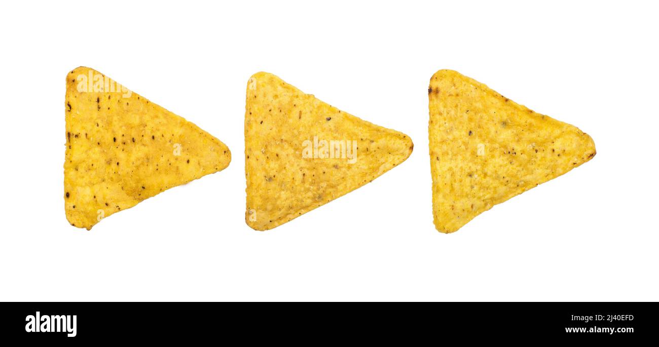 Kartoffelchips als Pfeilzeiger Stockfoto