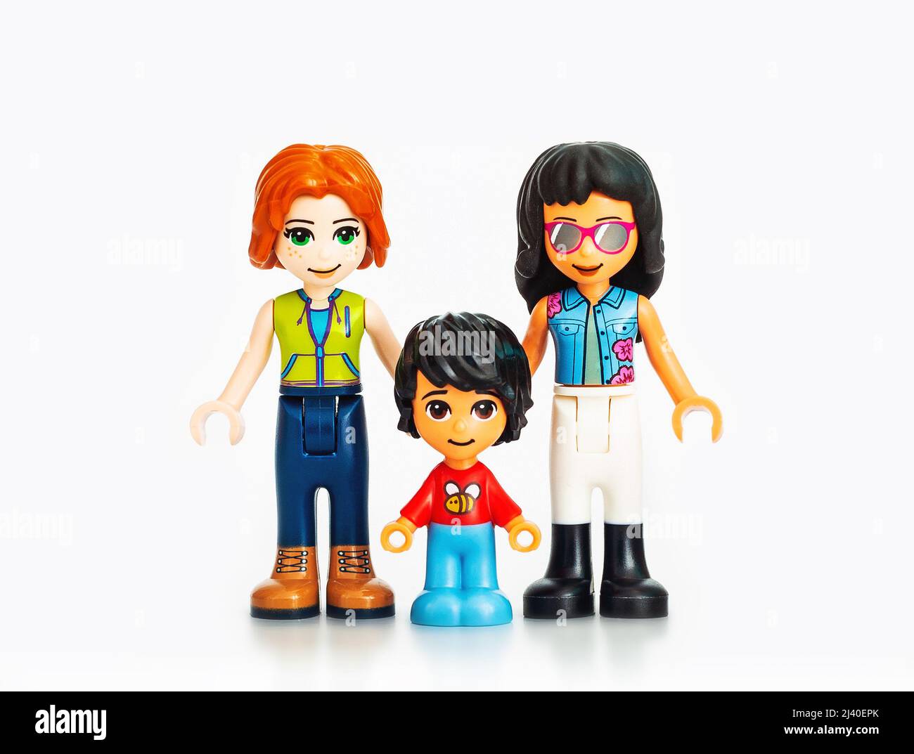 2021: LEGO Konstrukteurpersönschaften, Familienportrait Stockfoto