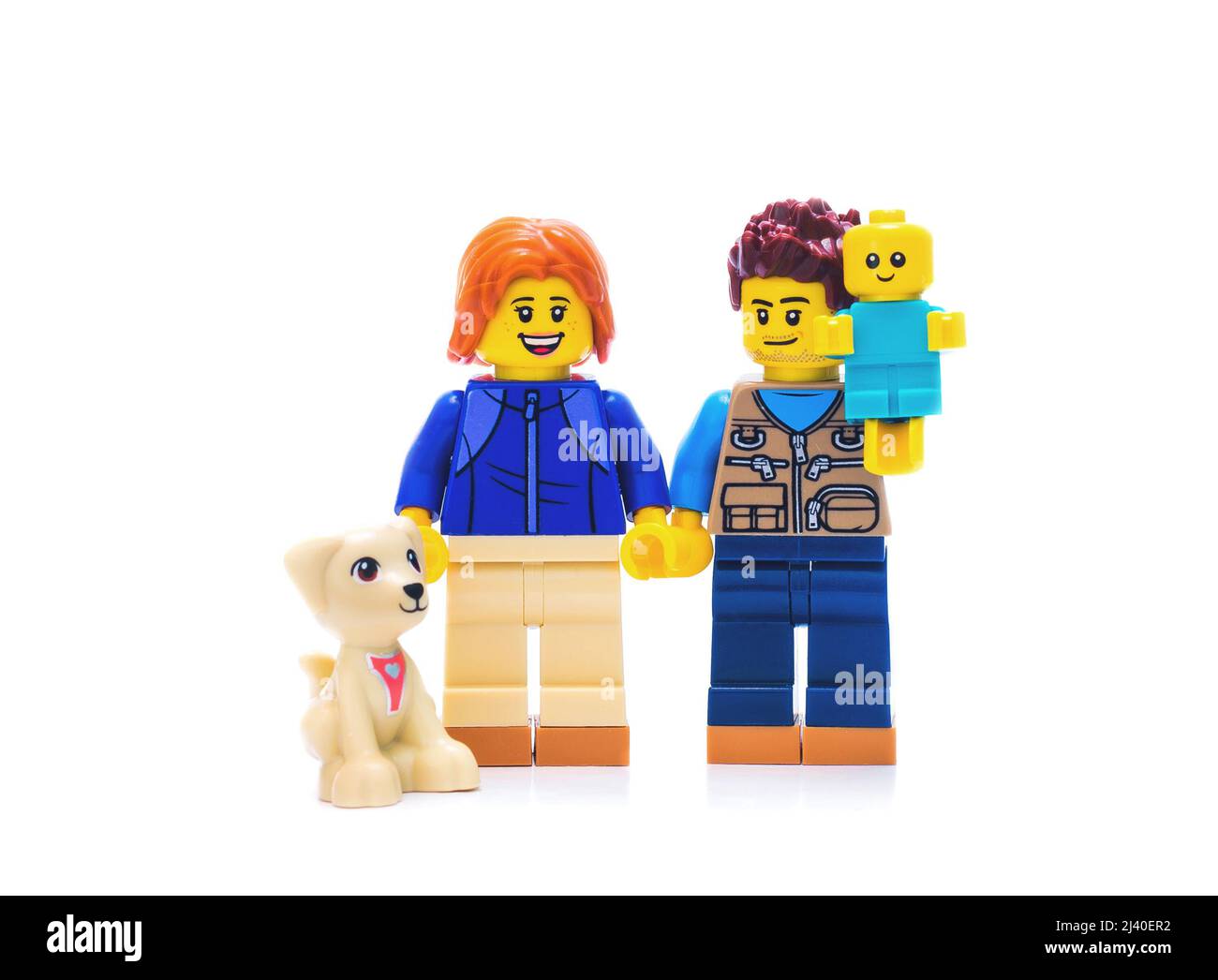 2021: LEGO Konstrukteurpersönschaften, Familienportrait Stockfoto