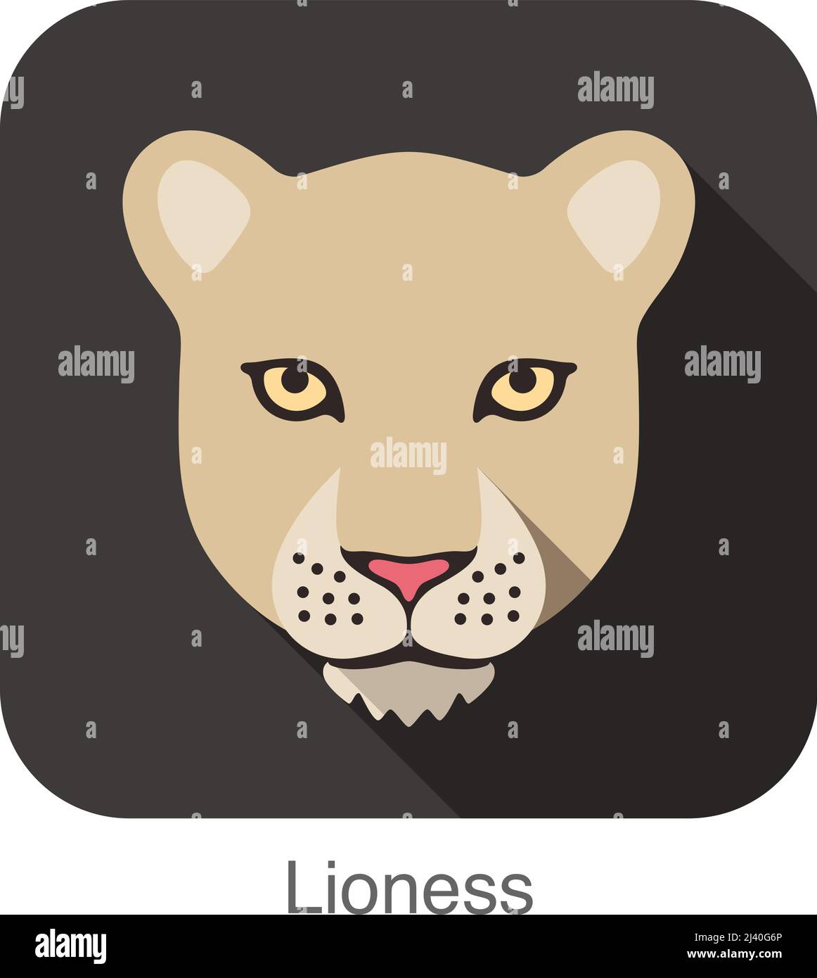 Löwe, Katze Rasse Gesicht Cartoon flach Icon-design Stock Vektor