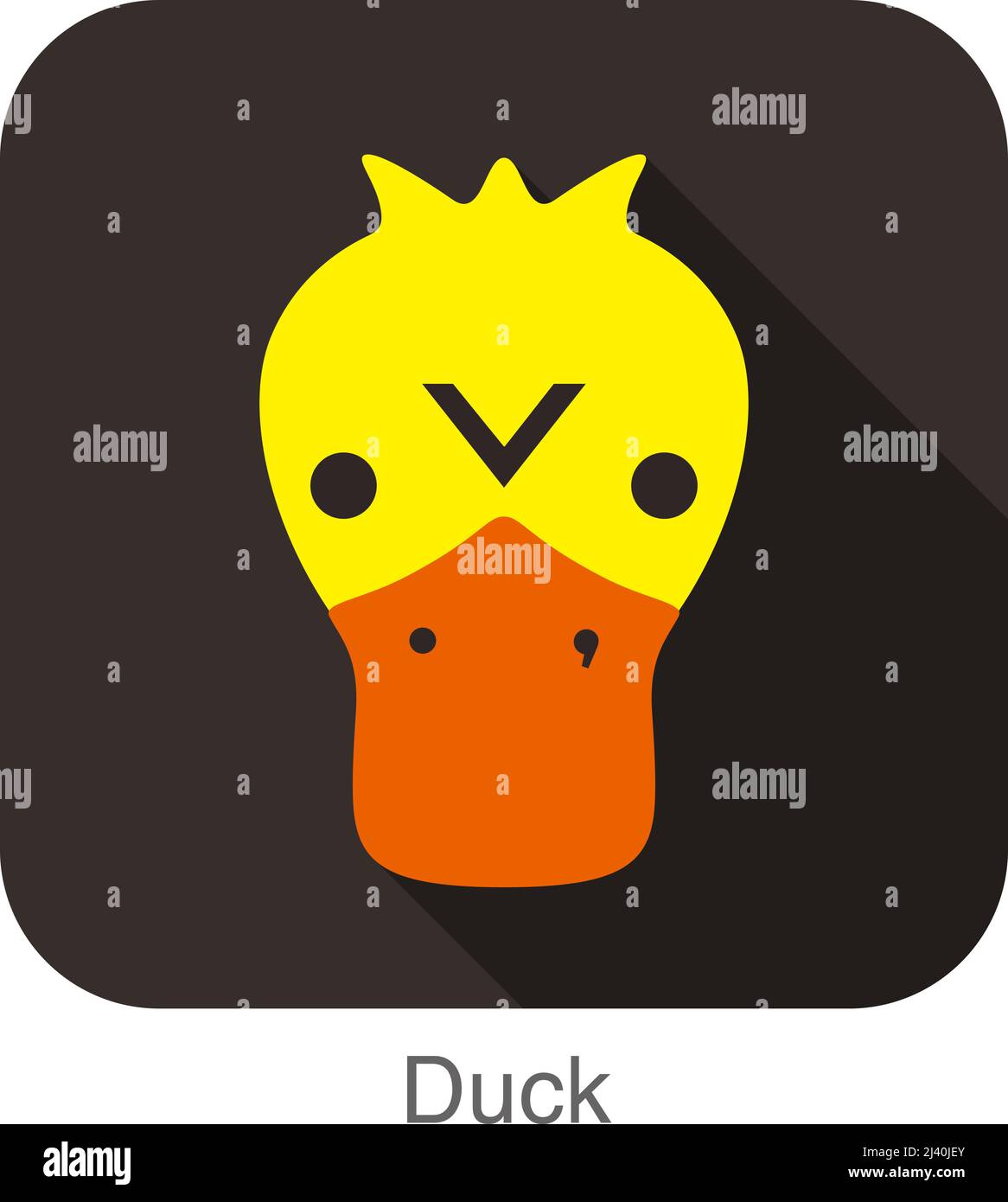 Ente Tier Gesicht flaches design Stock Vektor