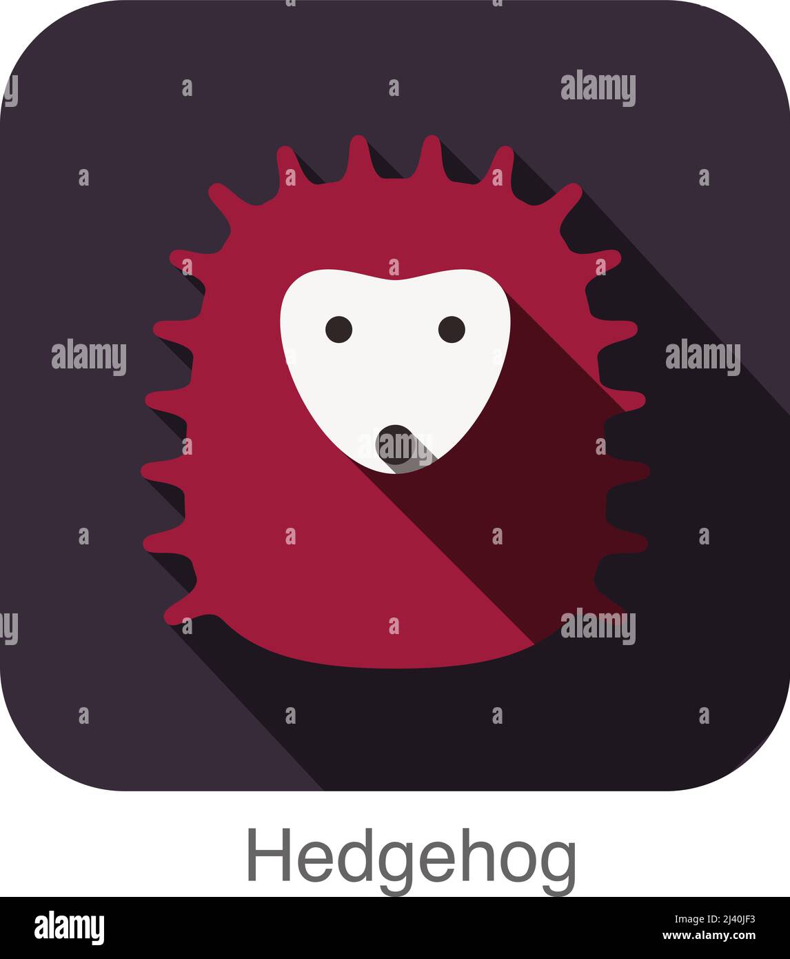 Igel-Gesicht flach Icon-Design. Animal Icons Serie. Stock Vektor