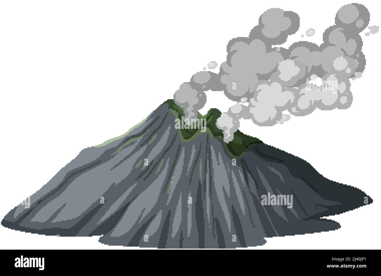 Isolierte Illustration des Vulkanausbruchs in den Bergen Stock Vektor