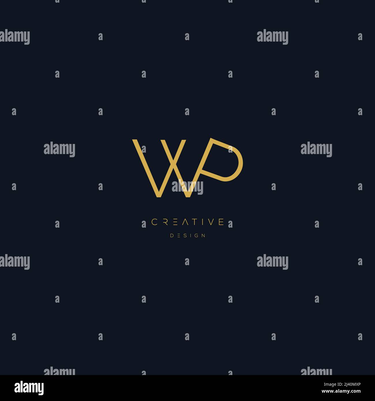 Alphabet Anfangsbuchstabe Symbol Logo WP Stock Vektor