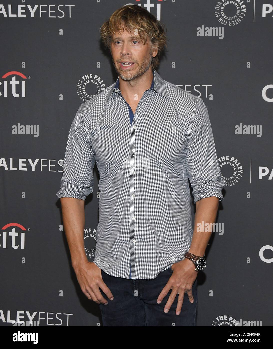 Los Angeles, USA. 10. April 2022. Eric Christian Olsen beim PaleyFest LA - Ein Gruß an das NCIS-Universum, der am Sonntag, dem 10. April 2022, im Dolby Theater in Hollywood, CA, abgehalten wird. (Foto: Sthanlee B. Mirador/Sipa USA) Quelle: SIPA USA/Alamy Live News Stockfoto