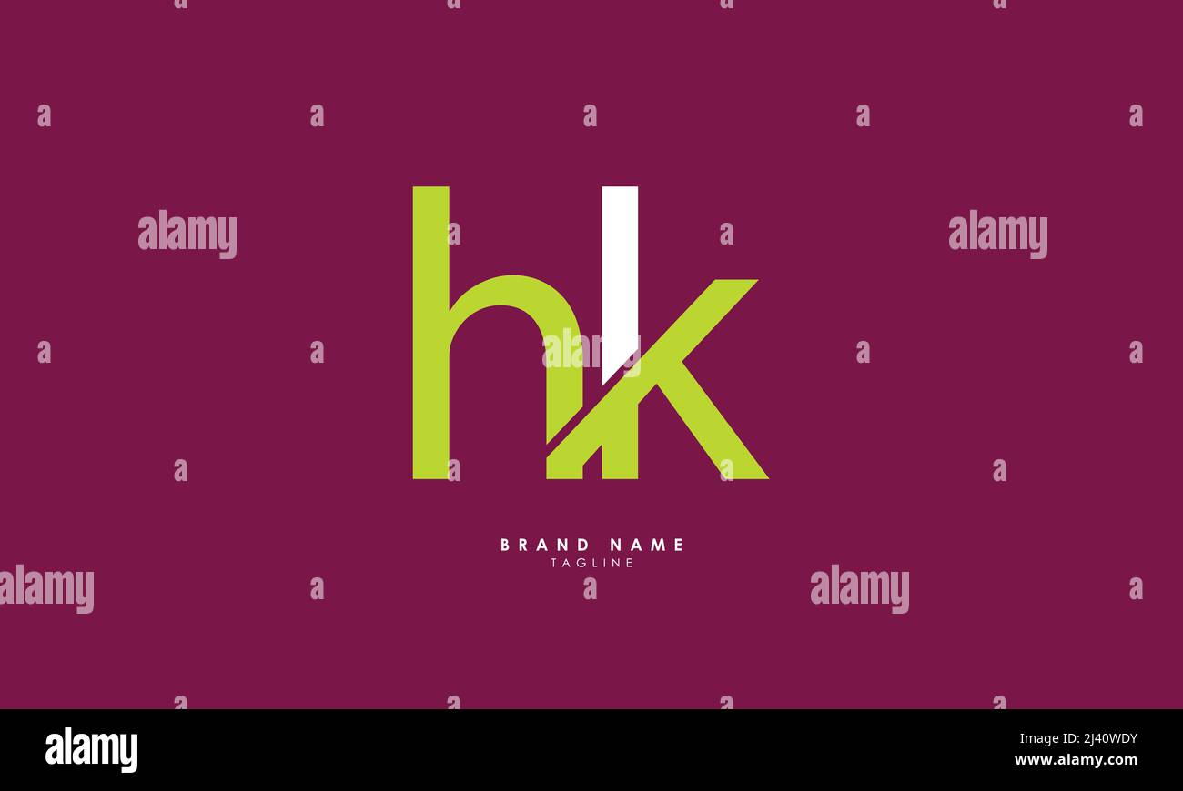 Buchstabenbuchstaben Initialen Monogramm-Logo HK, KH, H und K Stock Vektor