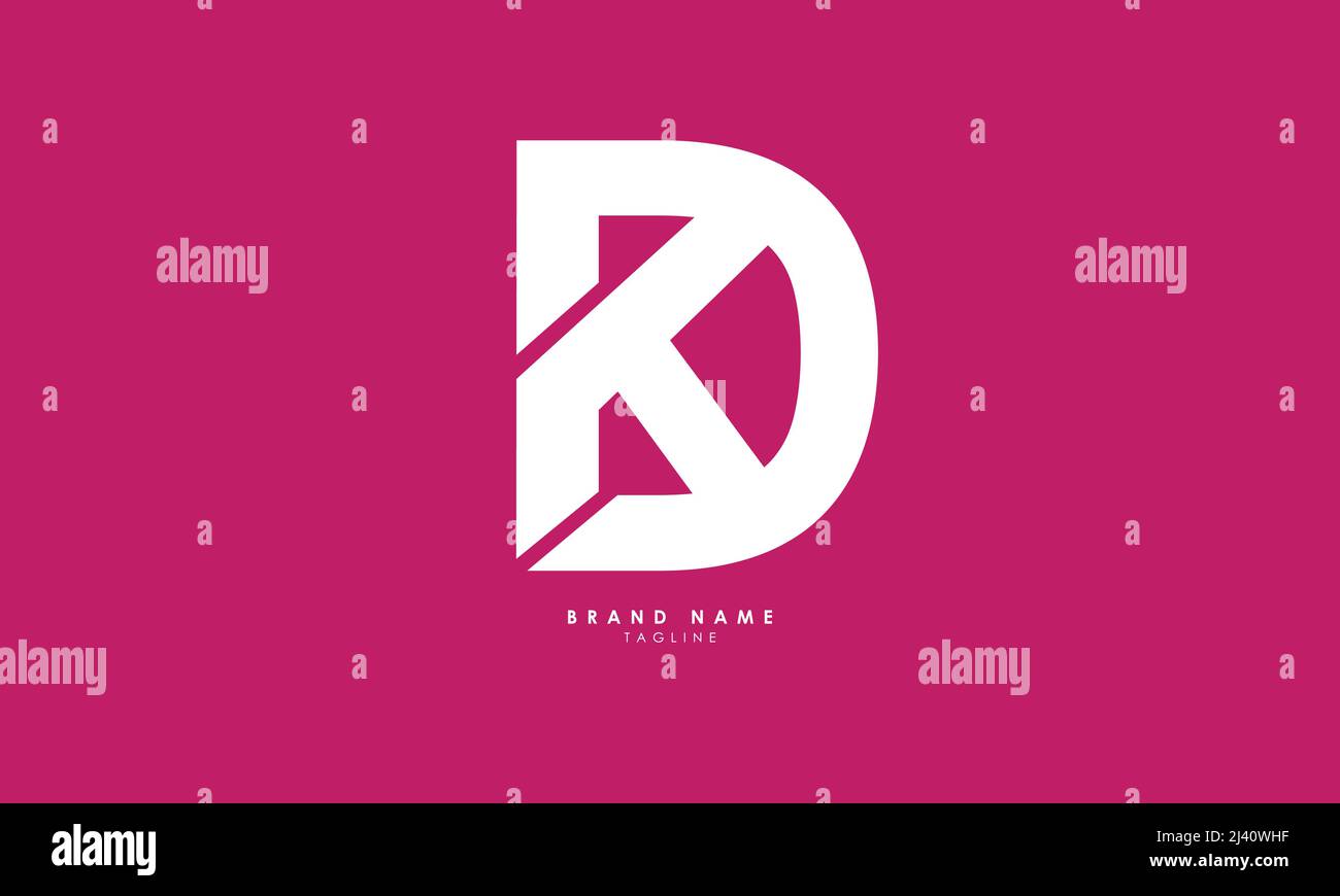 Buchstabenbuchstaben Initialen Monogramm-Logo KD, DK, D und K Stock Vektor