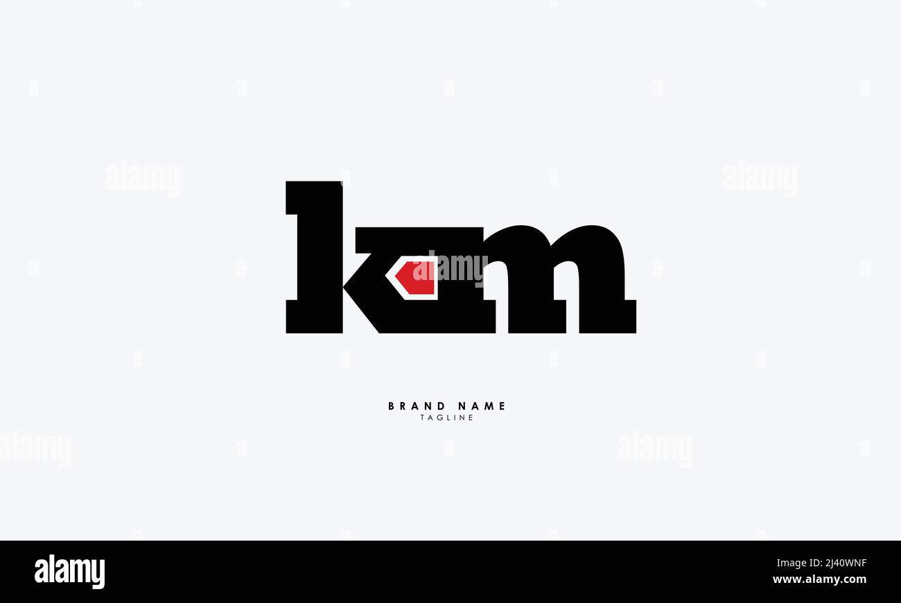 Buchstabenbuchstaben Initialen Monogramm-Logo KM, MK, K und M Stock Vektor