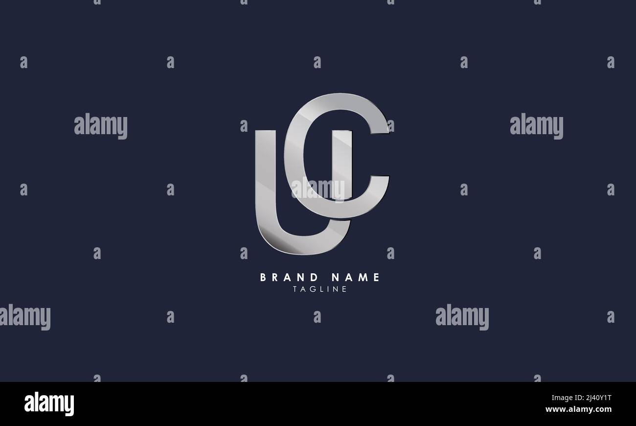 Buchstabenbuchstaben Initialen Monogramm-Logo UC, CU, C und U Stock Vektor