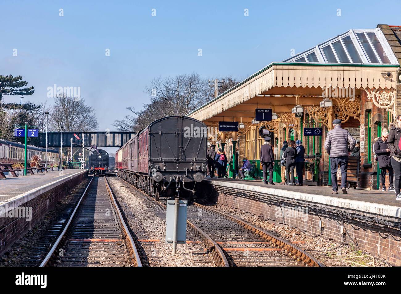 Sheringham, BR-9F-92203 ‘Black Prince’ Lokomotive North Norfolk Railway – The Poppy Line, East Anglia, England, Großbritannien Stockfoto