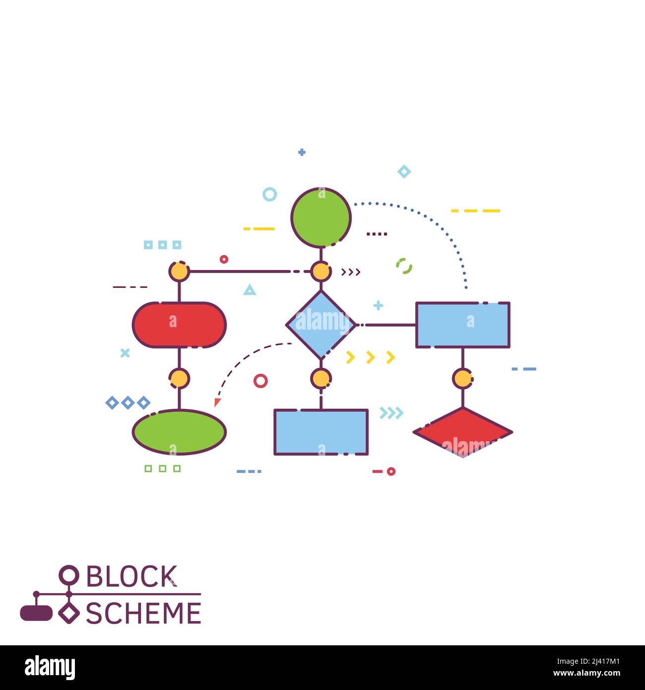Linienstil des Blockschemas Stock Vektor