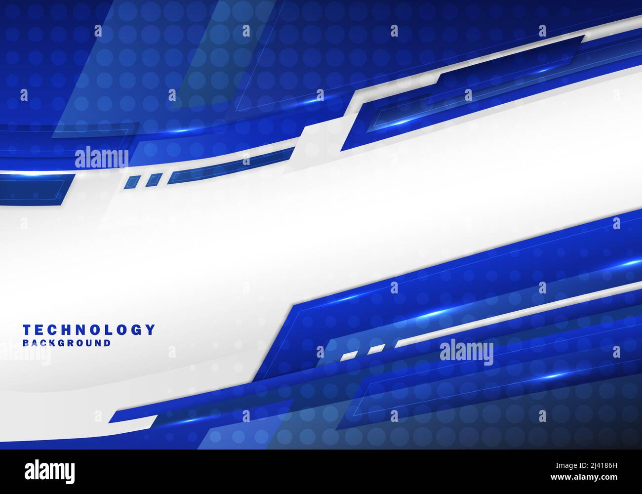 Abstrakt Tech Gradient blau Design dekorative Kunst Stil. Halbtondesign mit minimalem Hintergrund. Illustrationsvektor Stock Vektor