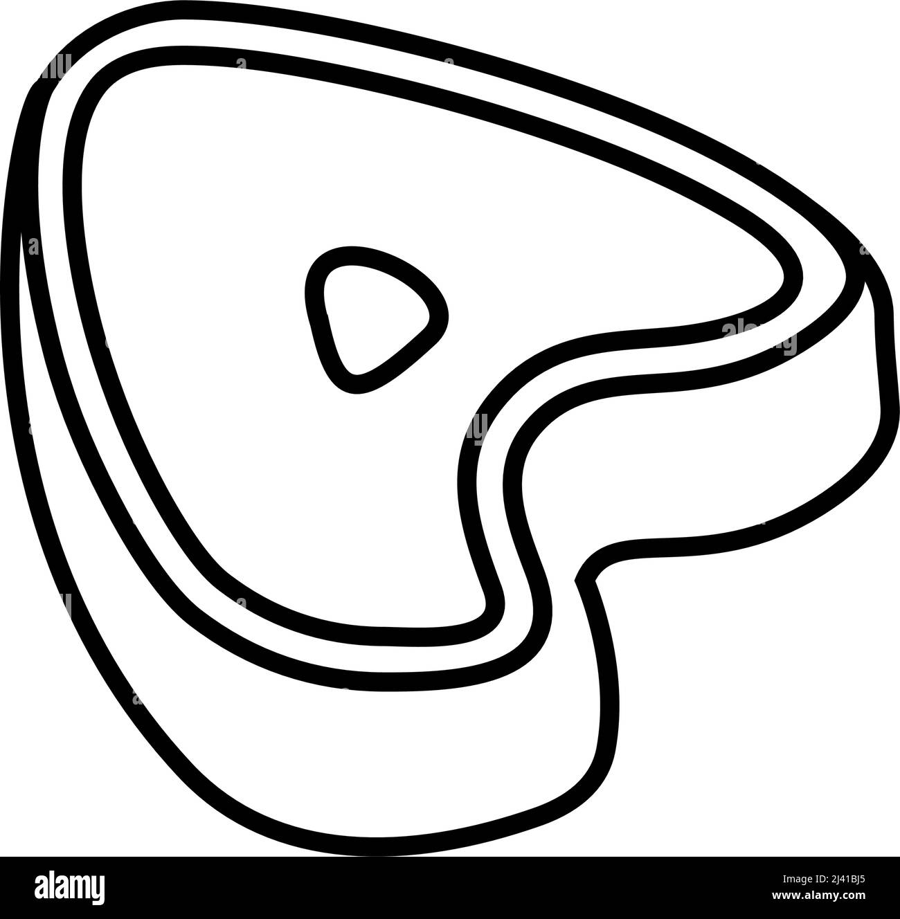 Rindersteak dünne Linie Symbol isoliert auf weißem Hintergrund - Vektor-Illustration Stock Vektor
