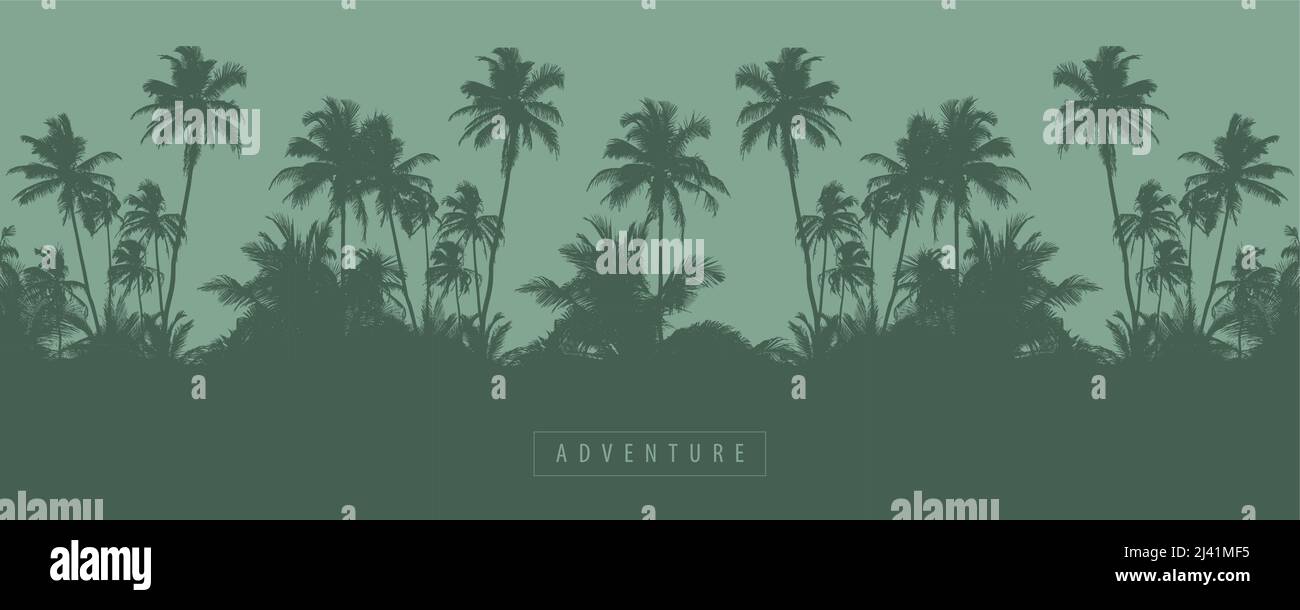 Tropische Palme Silhouette Hintergrund Sommer Urlaub Design Stock Vektor