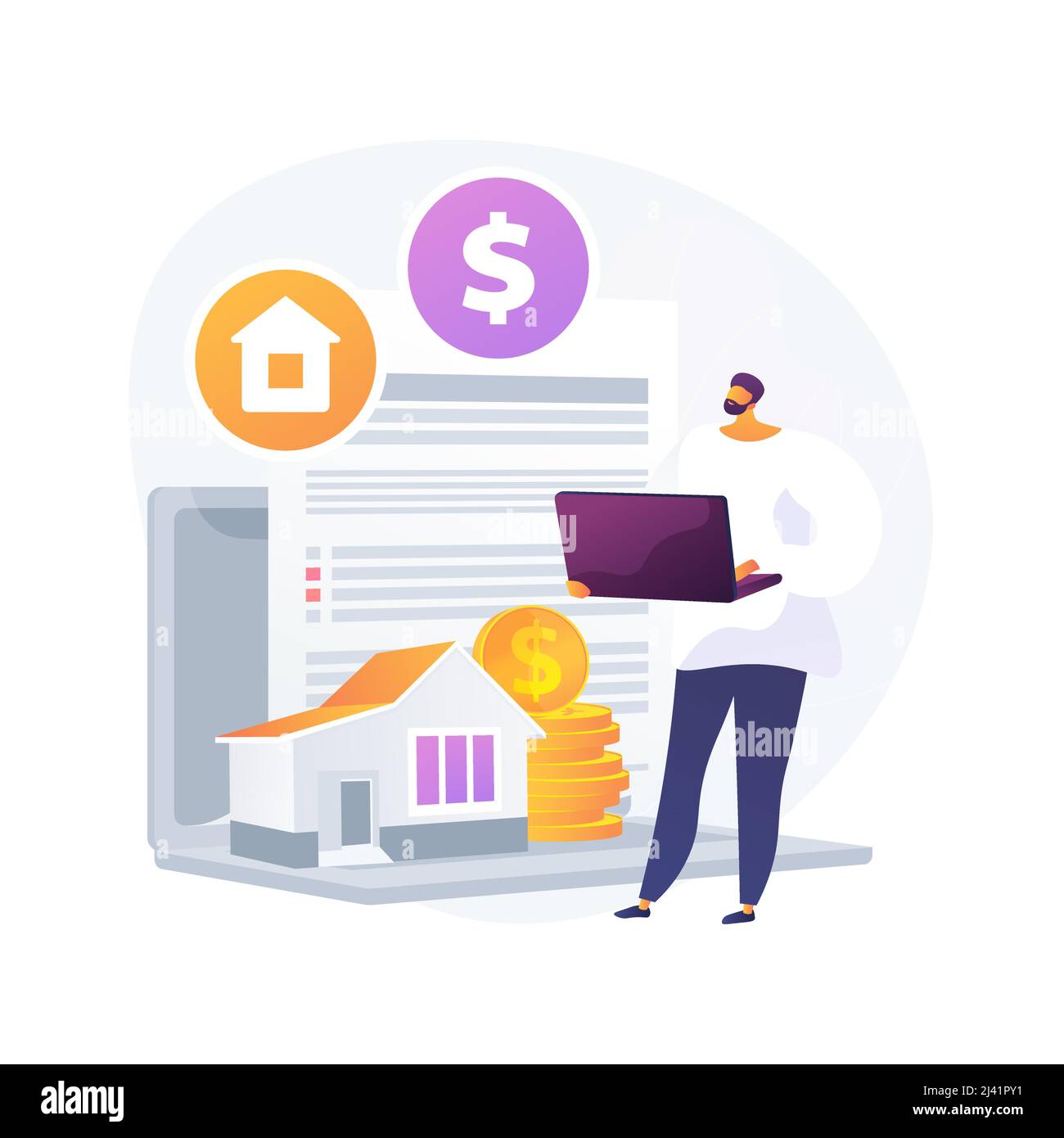 Immobilienplanung abstrakte Konzept Vektor Illustration. Immobilien-Assets Kontrolle, halten Dokumente in Ordnung, Vertrauen Konto, Rechtsanwalt beraten, Lebensversicherung Stock Vektor