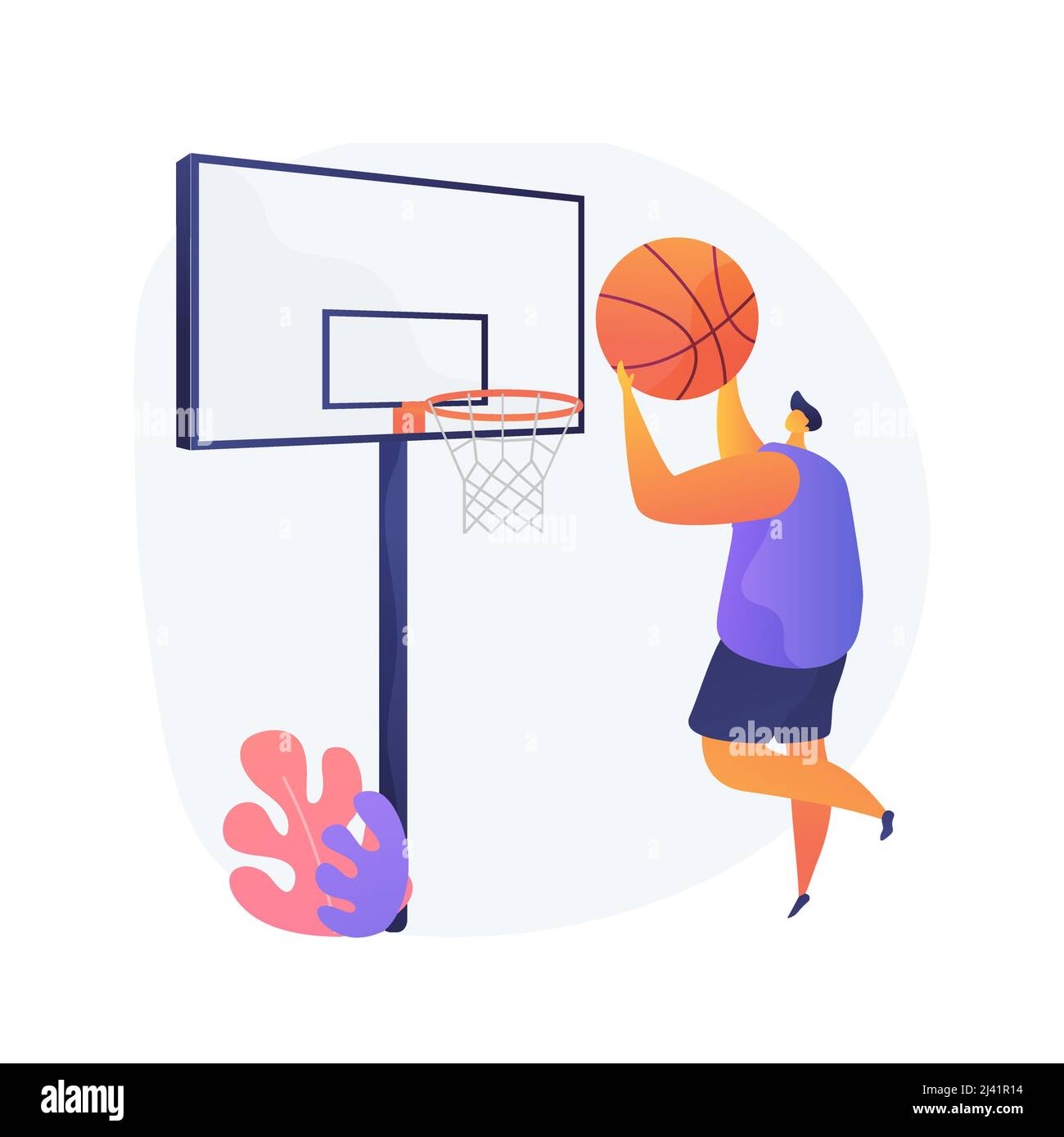 Basketball abstrakte Konzept Vektor Illustration. Championship League, Game Player, Basket net, Turniersieger, professionelle College-Sport-Team, pl Stock Vektor