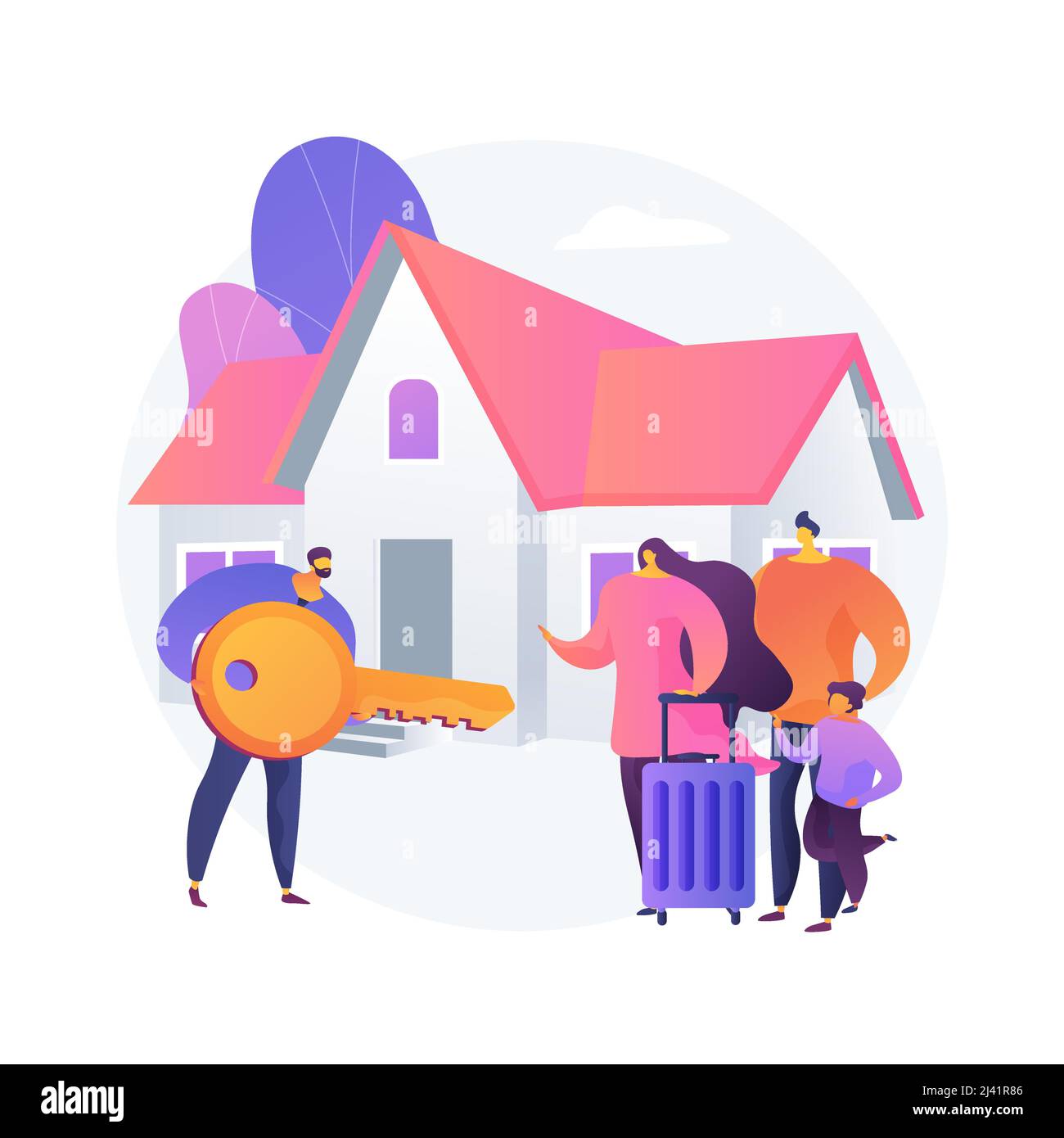 Immobilien abstraktes Konzept Vektor Illustration. Immobilienagentur, Wohn-, Industrie-, Gewerbeimmobilien-Markt, Investment-Portfolio, Haus Stock Vektor