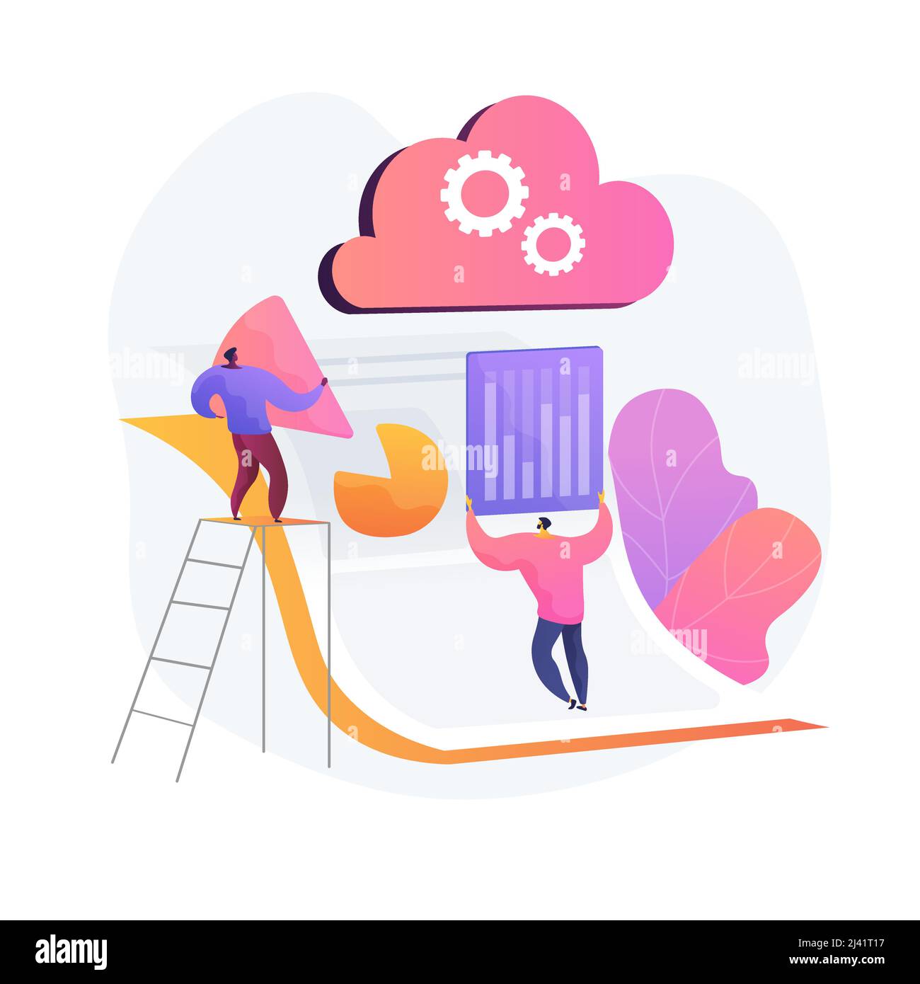 Crewmitglieder des Schöpfers. Aufbau einer neuen Firma. Analitika verwenden. Statistik wird erfasst. Start Produktion, Technologie-Personal, Betrieb Startup. Branchenwachstum. Stock Vektor