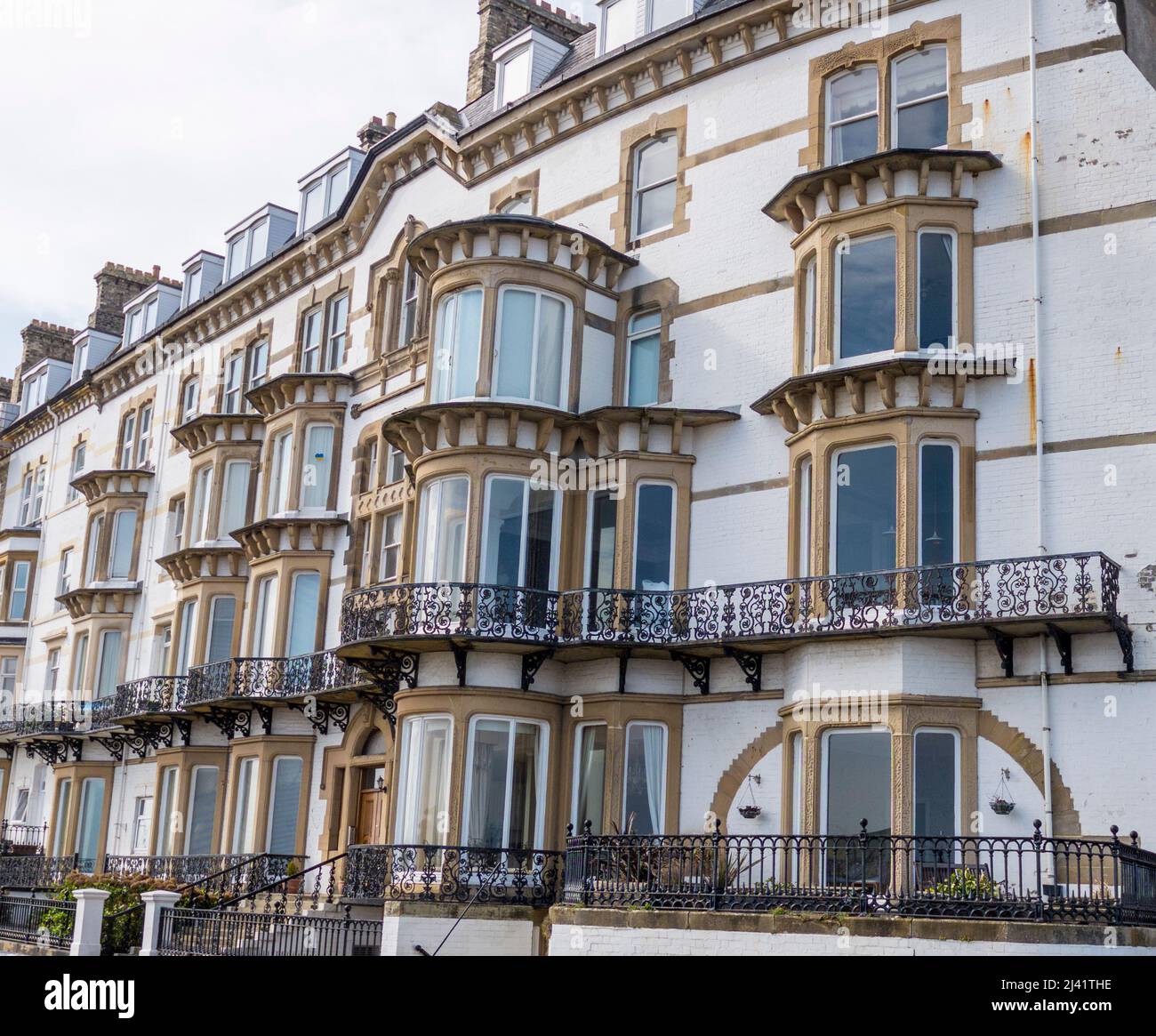 Viktorianischen Reihenhaus befindet sich in Saltburn von Meer, England, UK Stockfoto