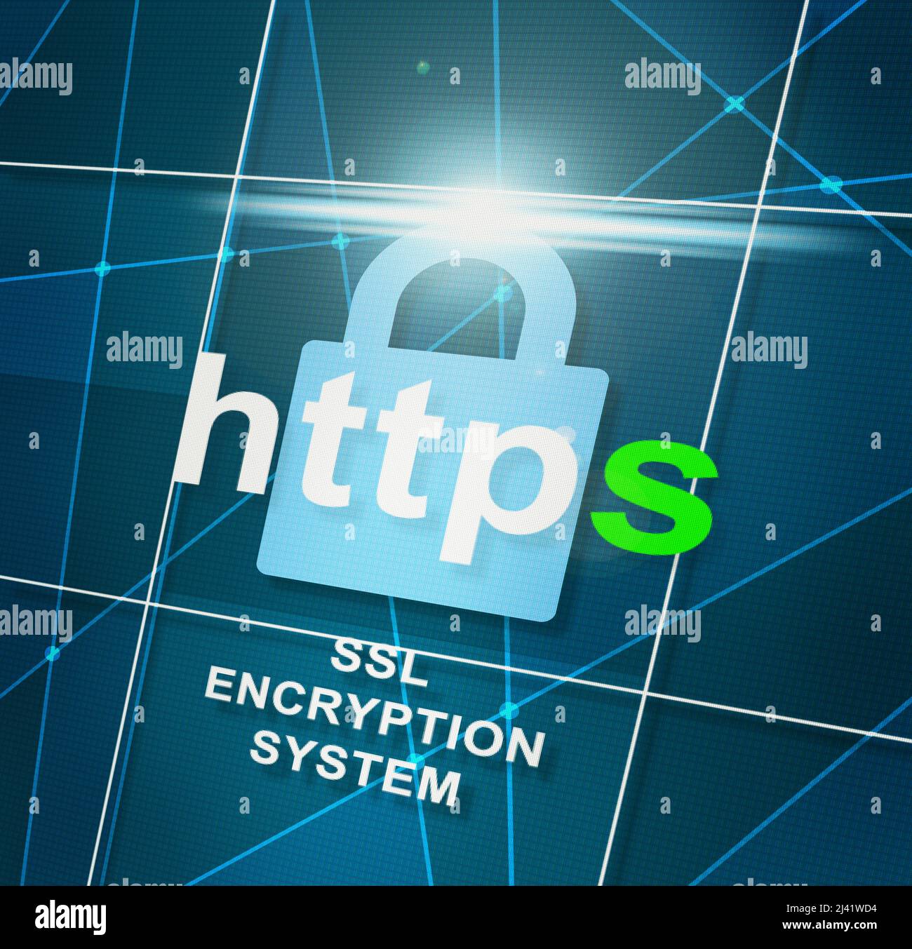 Schützen Sie Ihre Daten. Nahaufnahme einer Secure Connection-Nachricht auf einem Monitor - DAS GESAMTE Design auf diesem Bild wurde von Yuri Arcuss-Team neu erstellt Stockfoto