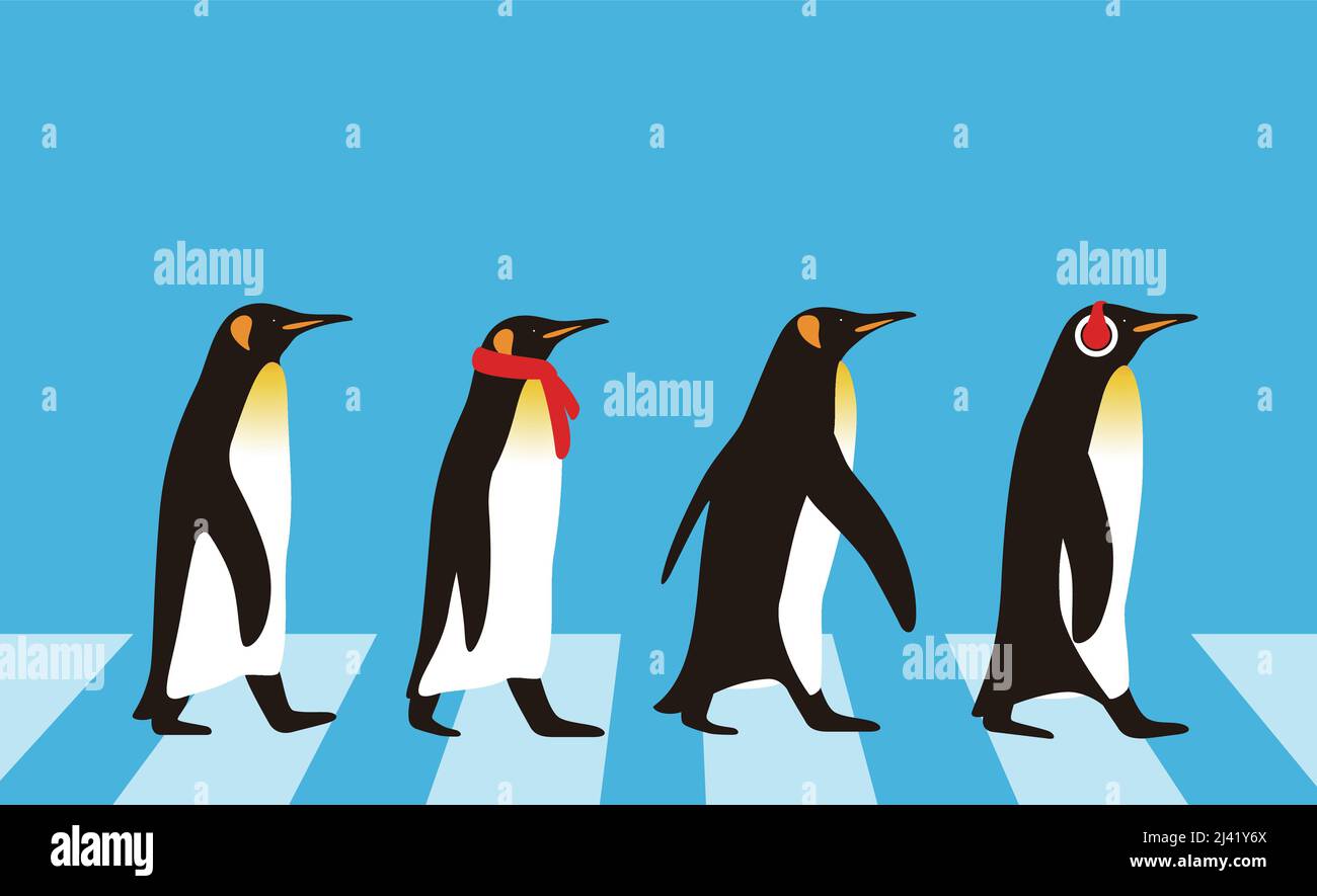 Königspinguin Wandern, Pinguin-Seed-Serie, Vektor-illustration Stock Vektor