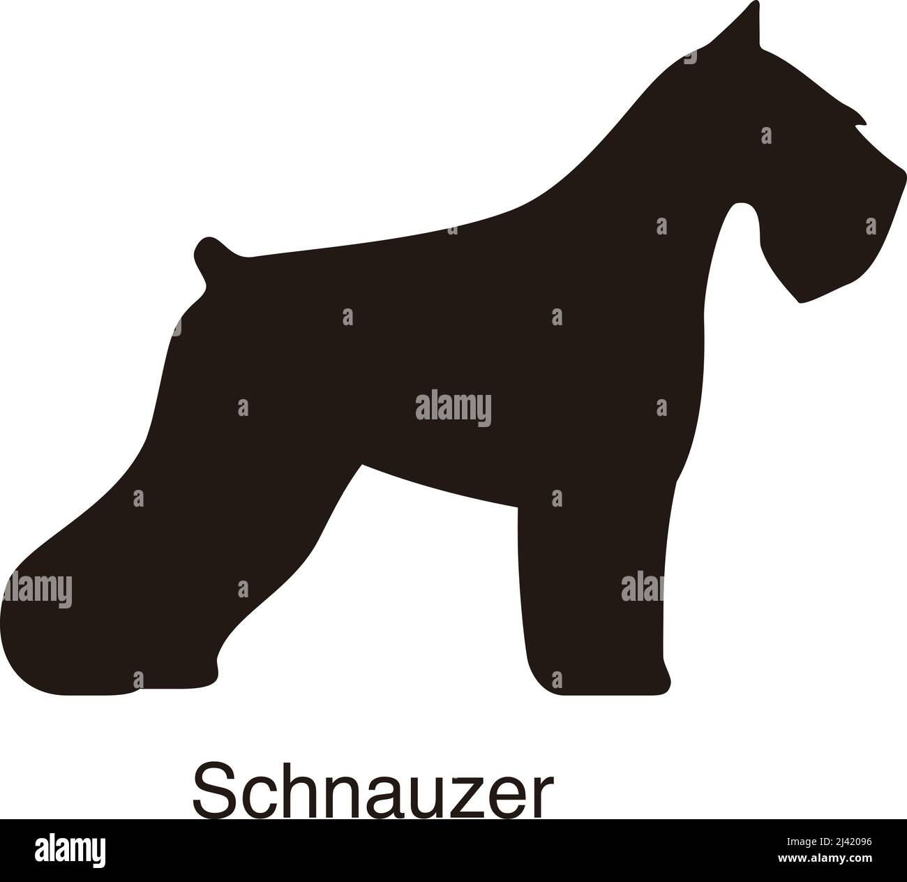 Schnauzer Hund Kontur, Seitenansicht, Vektor-illustration Stock Vektor