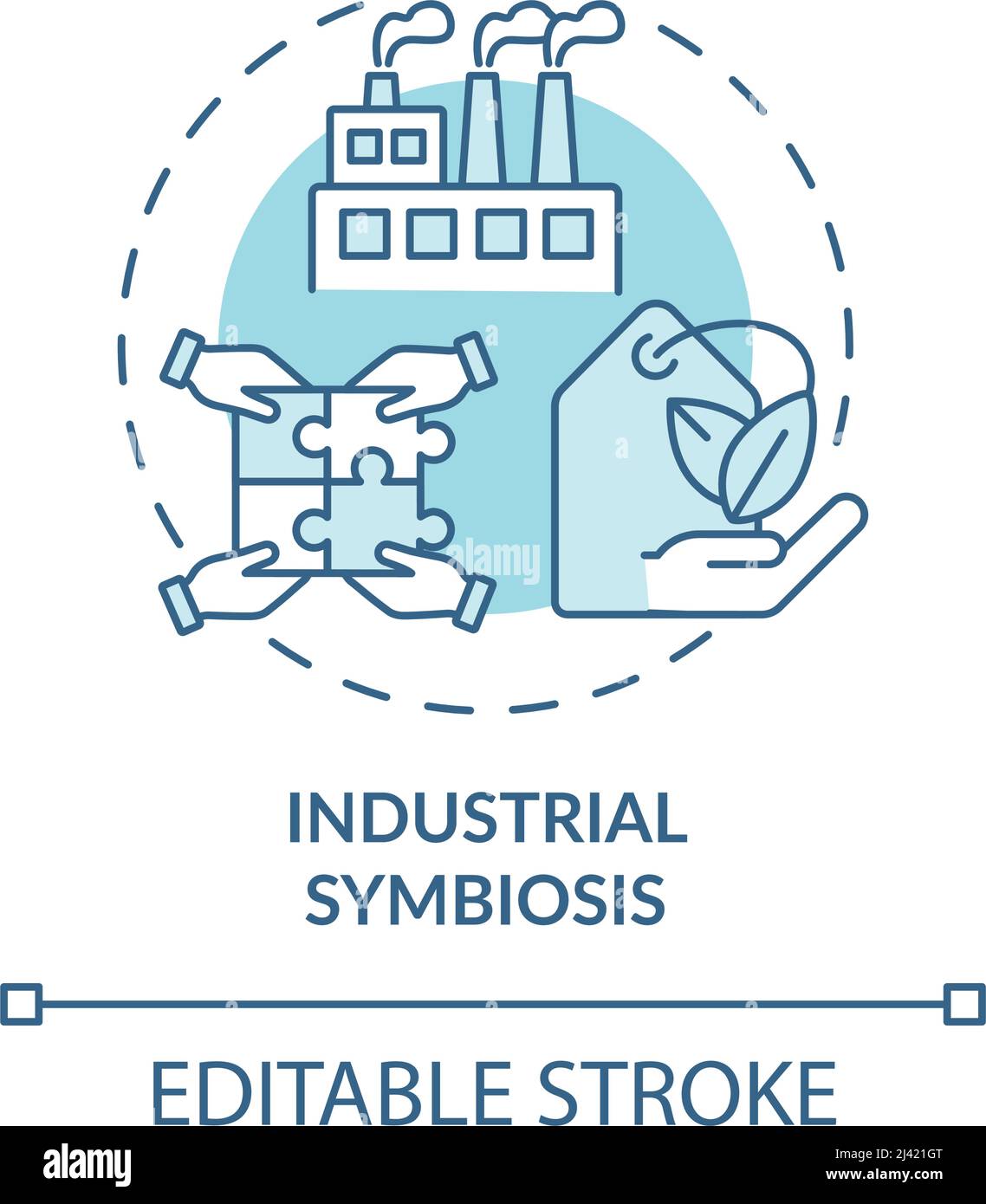 Industrial Symbiose türkis Konzept Ikone Stock Vektor
