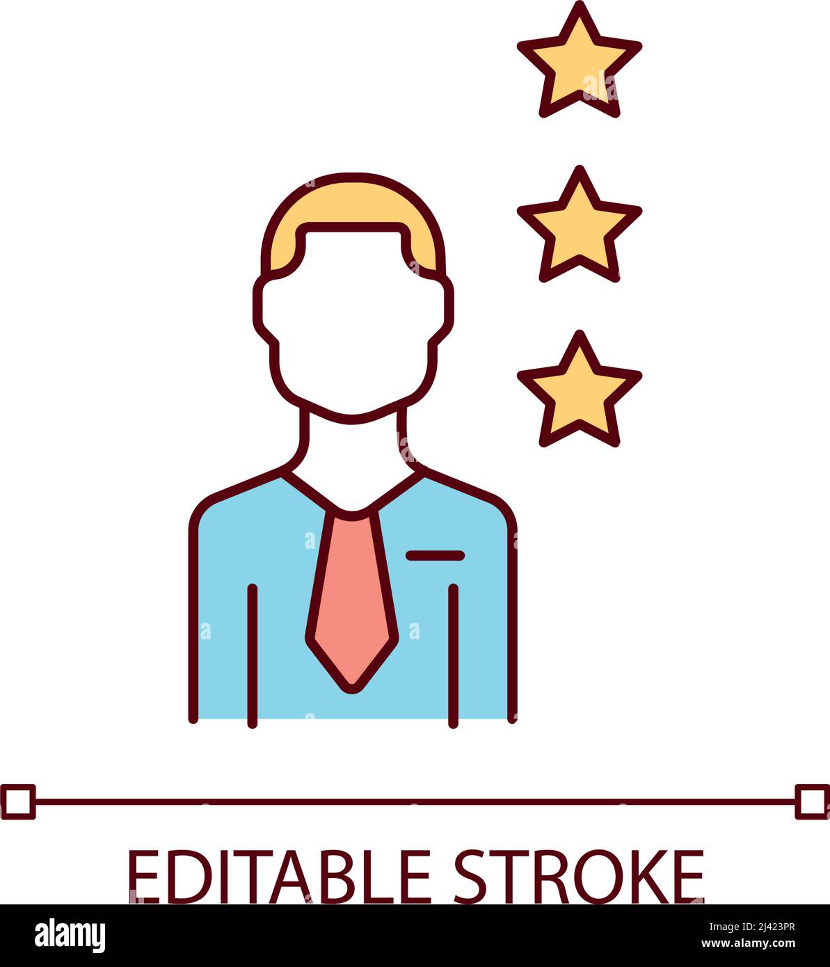 RGB-Farbsymbol für die Beurteilung der Mitarbeiterleistung Stock Vektor