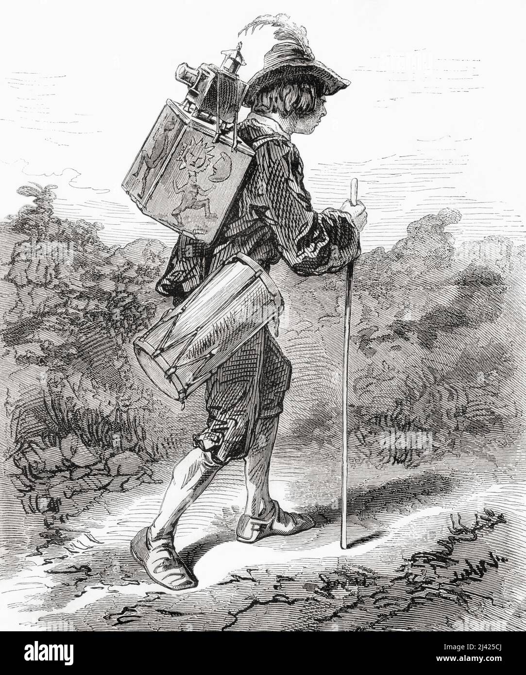 Die magische Laterne. Ein 19. Jahrhundert Reisender Zauberer. Aus L'Univers  Illustre, Paris, 1859 Stockfotografie - Alamy