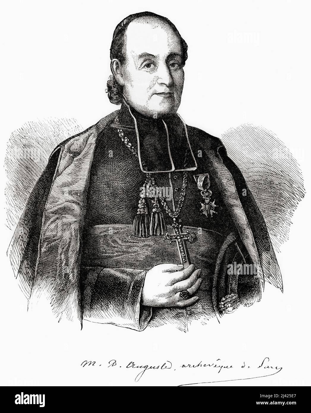 Marie-Dominique-Auguste Sibour, 1792 – 1857. Französischer katholischer Erzbischof von Paris. Aus L'Univers Illustre, Paris, 1859 Stockfoto